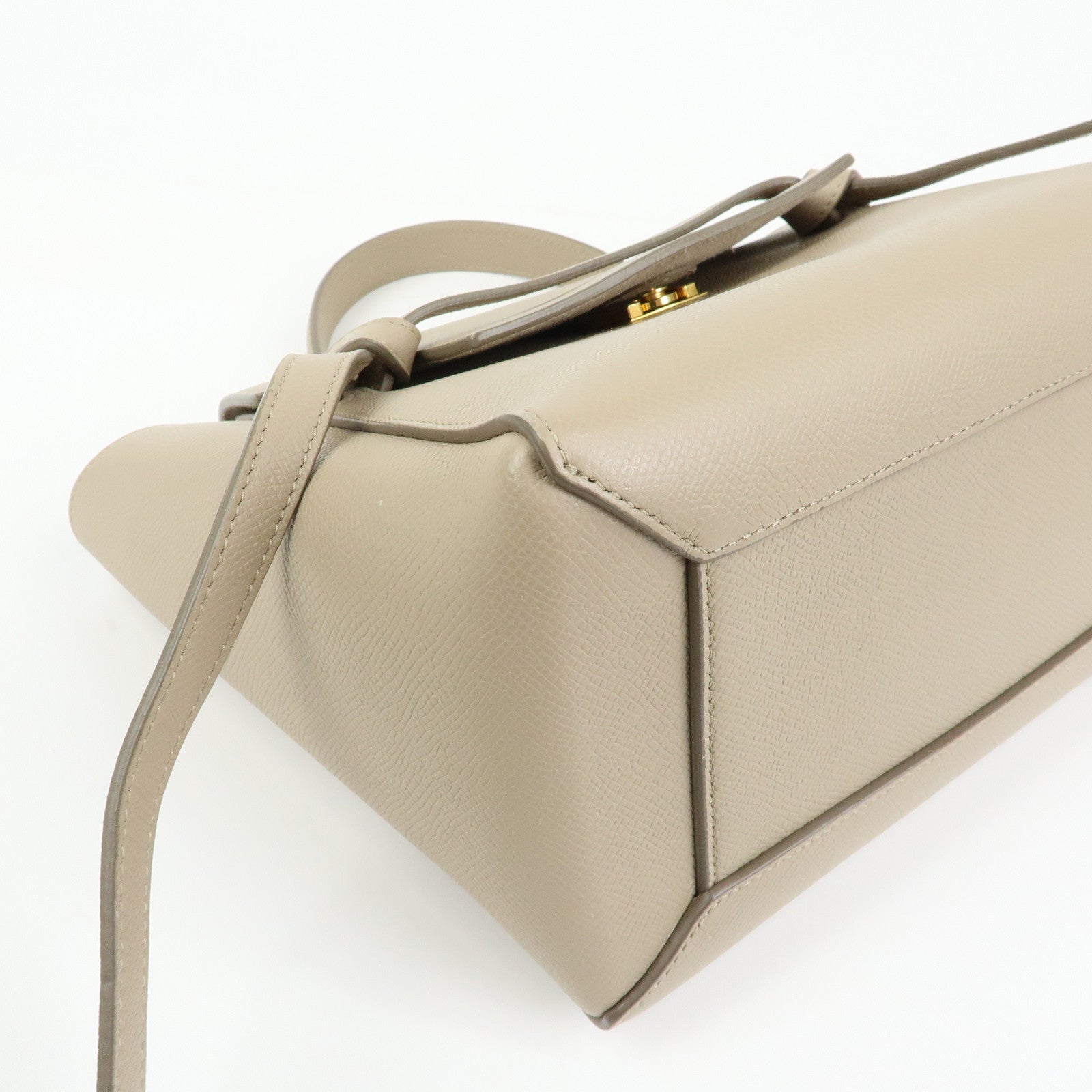 CELINE Belt Bag Leather 2Way Bag Hand Bag Shoulder Bag Beige