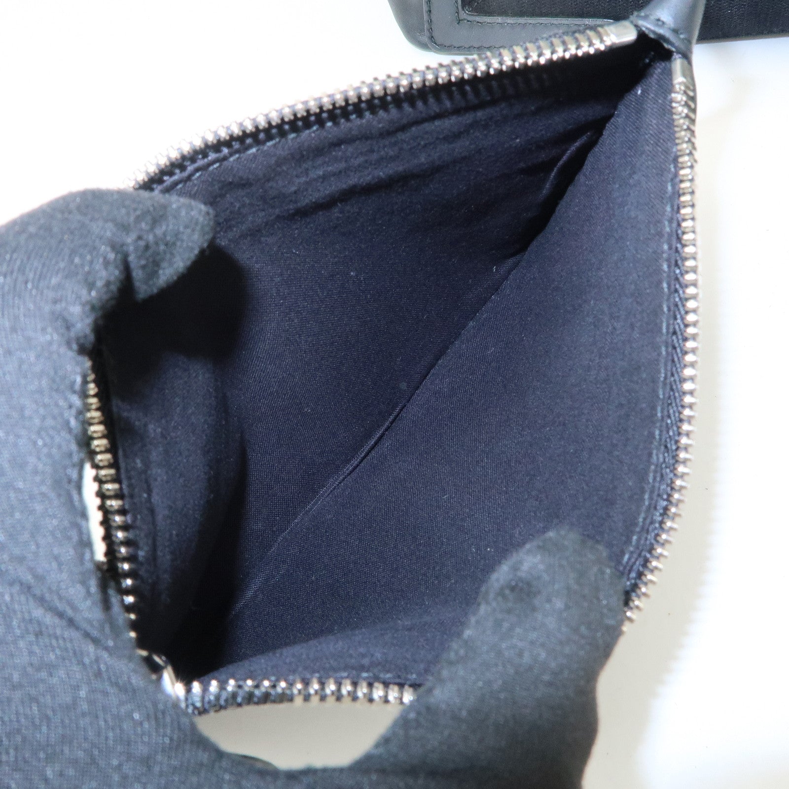 BALENCIAGA Leather Navy Cabas S Tote Bag Hand Bag Black 339933 Used