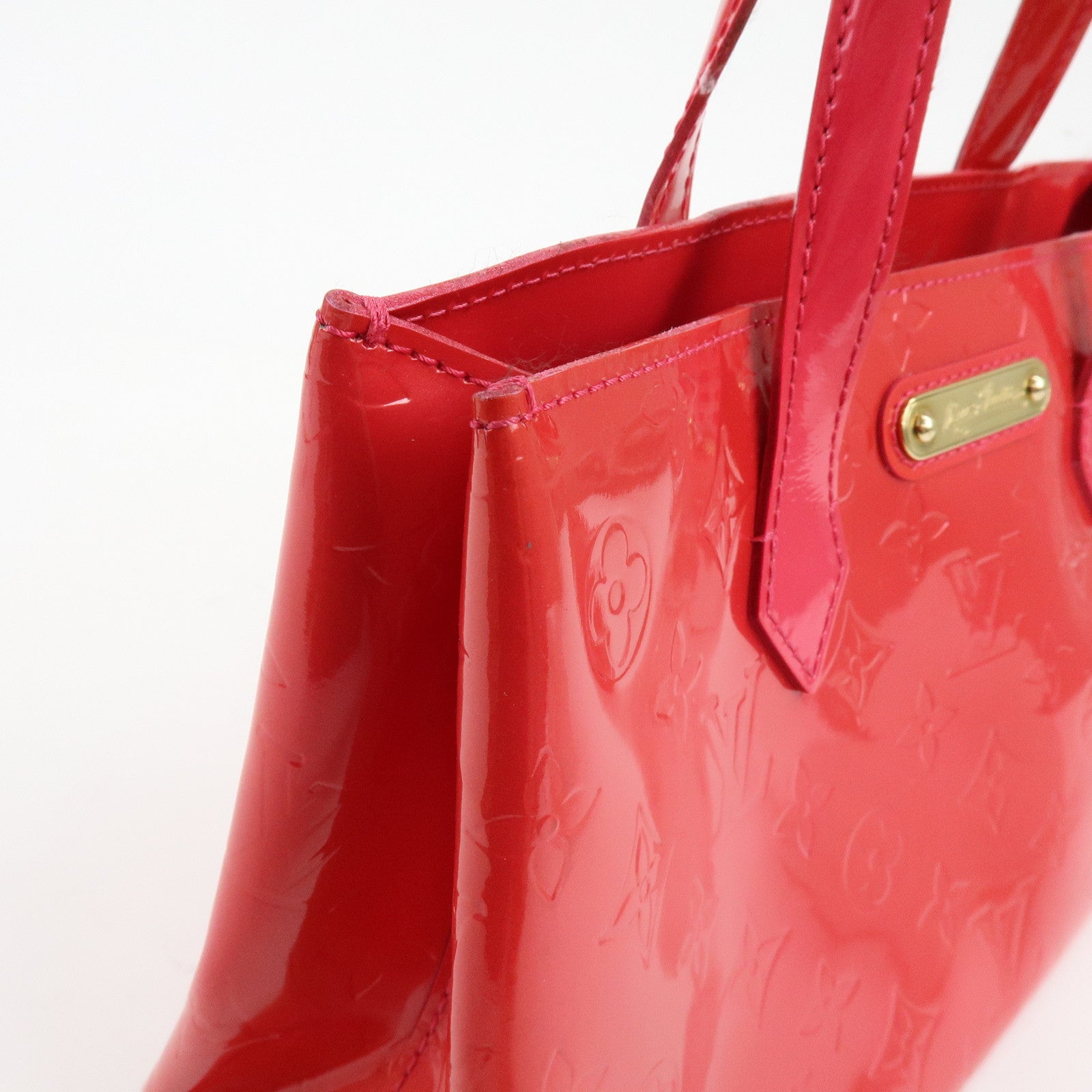 Louis Vuitton Monogram Vernis Wilshire PM Hand Bag Rose Pop M93643
