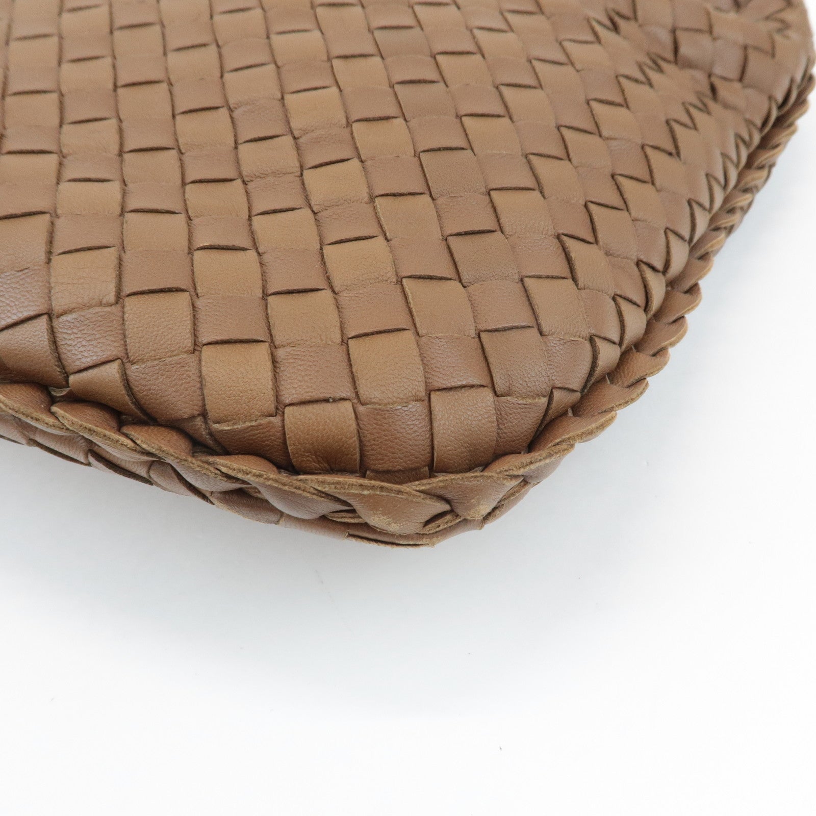 BOTTEGA VENETA Hobo Intrecciato Leather Shoulder Bag Brown 115653 Used