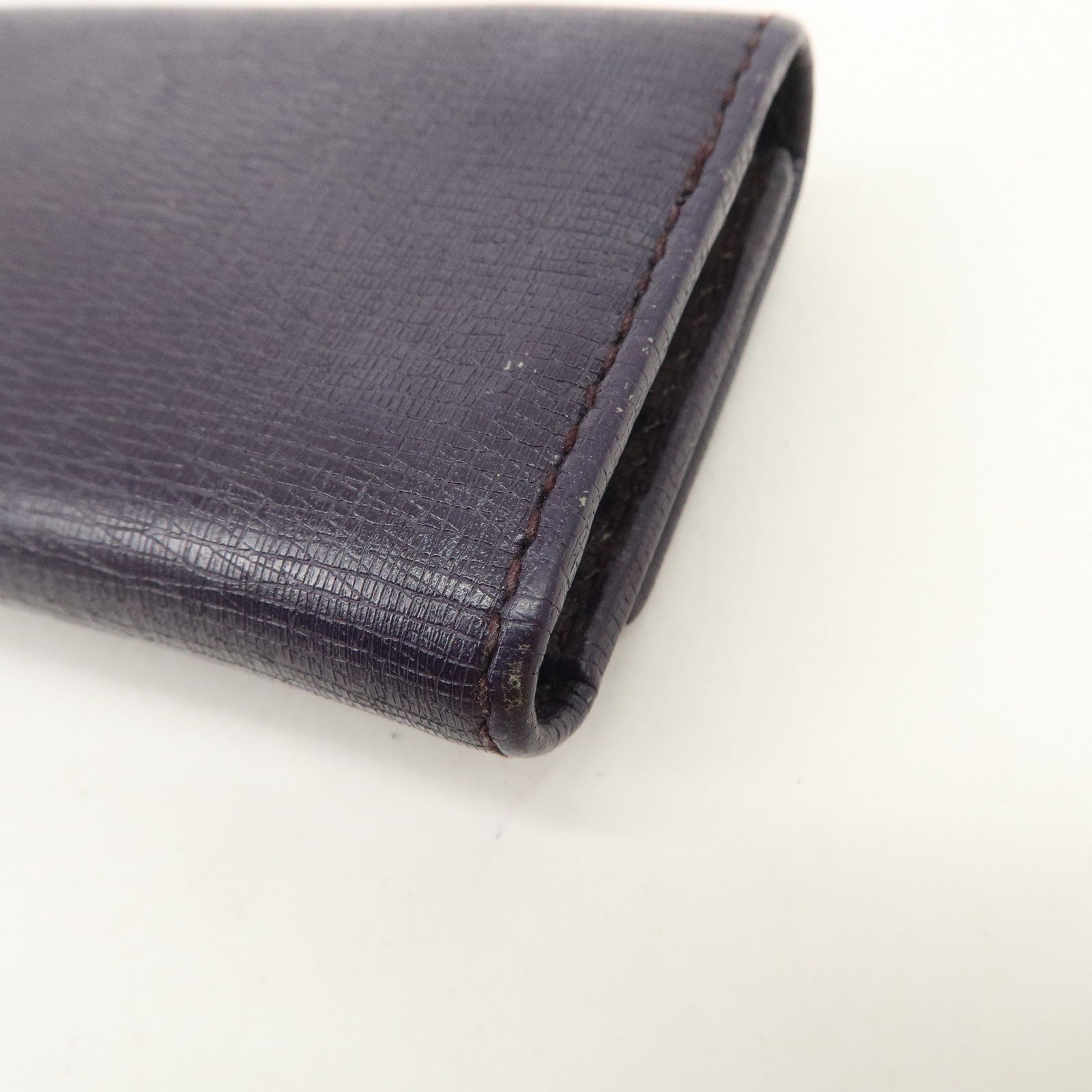 GUCCI Interlocking G Leather 6 Rings Key Case Purple 309706