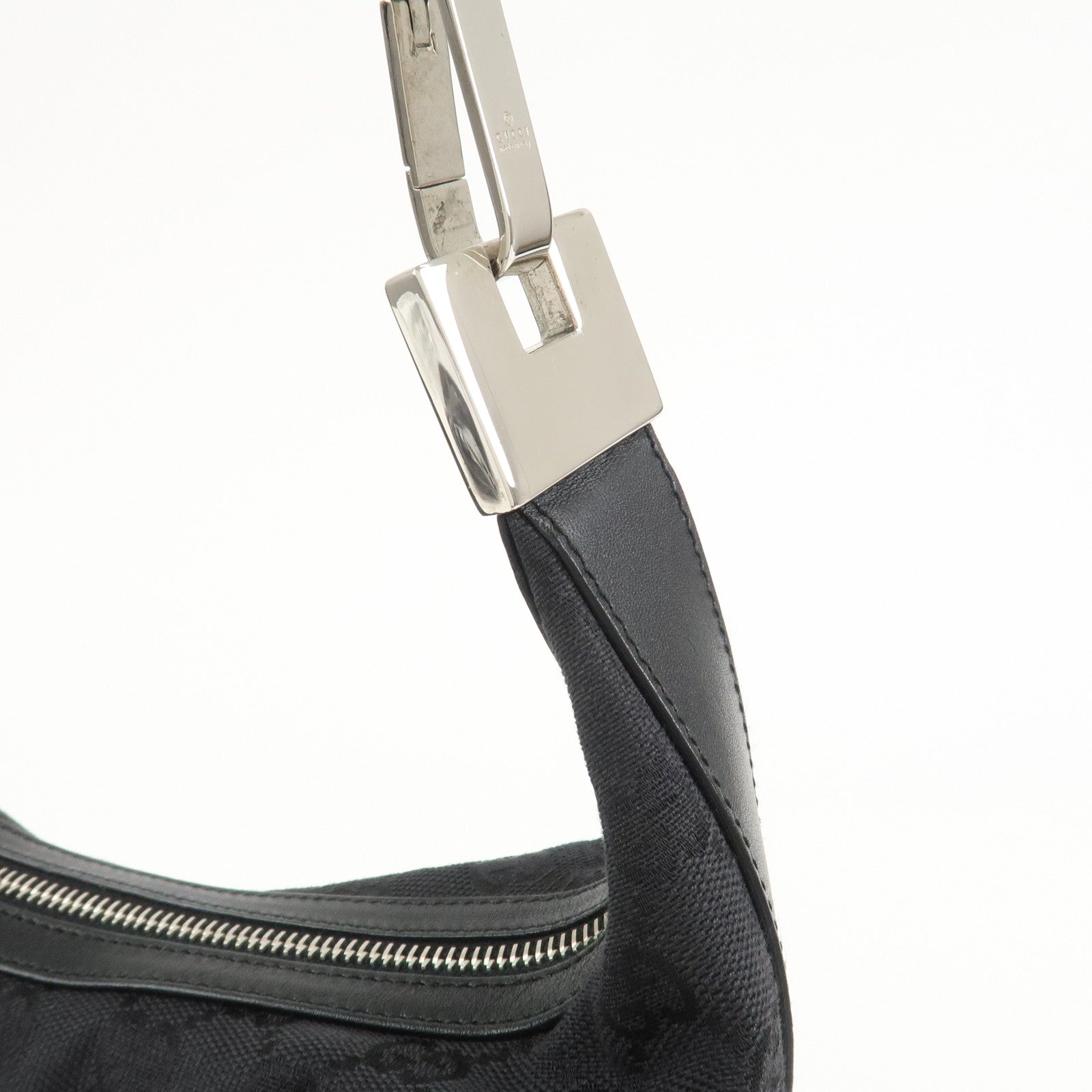 GUCCI Logo GG Canvas Leather Shoulder Bag Hand Bag Black 001.3814