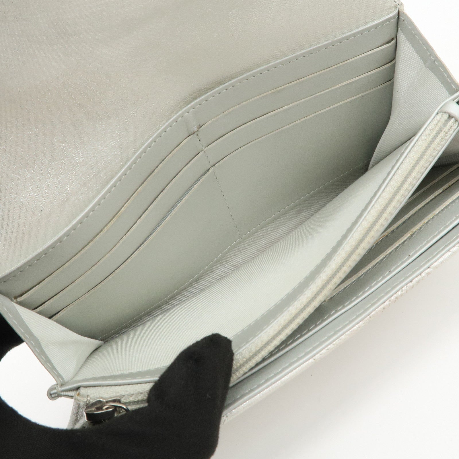 CHANEL Lamb Skin Star Embossed Flap Long Wallet 2017 Limited A70097