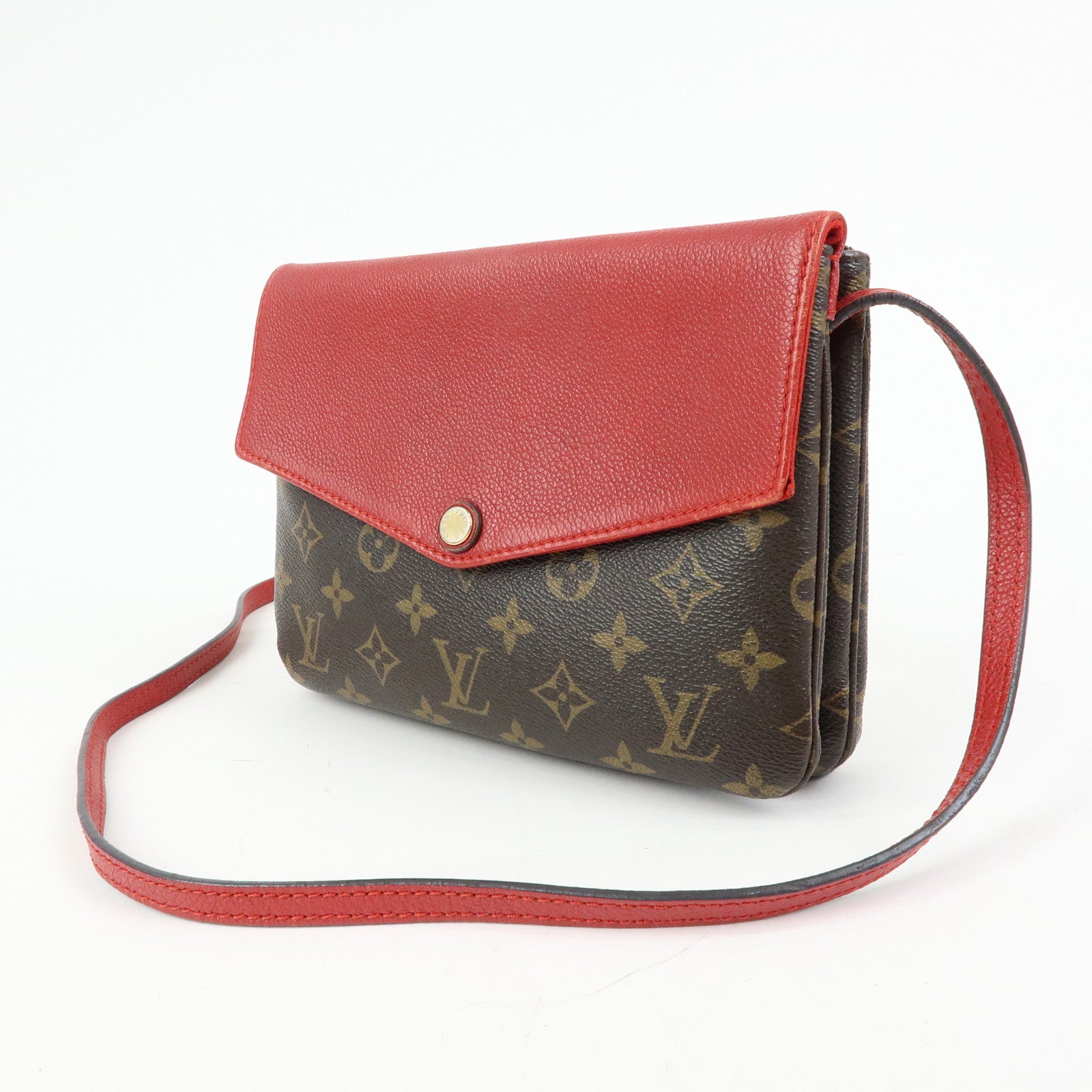 Louis Vuitton Monogram Twice Shoulder Crossbody Bag Cerise M50184
