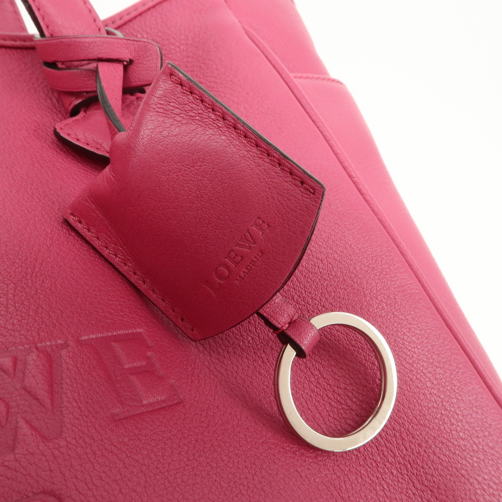 LOEWE Heritage Leather Tote Bag Hand Bag Shoulder Bag Pink