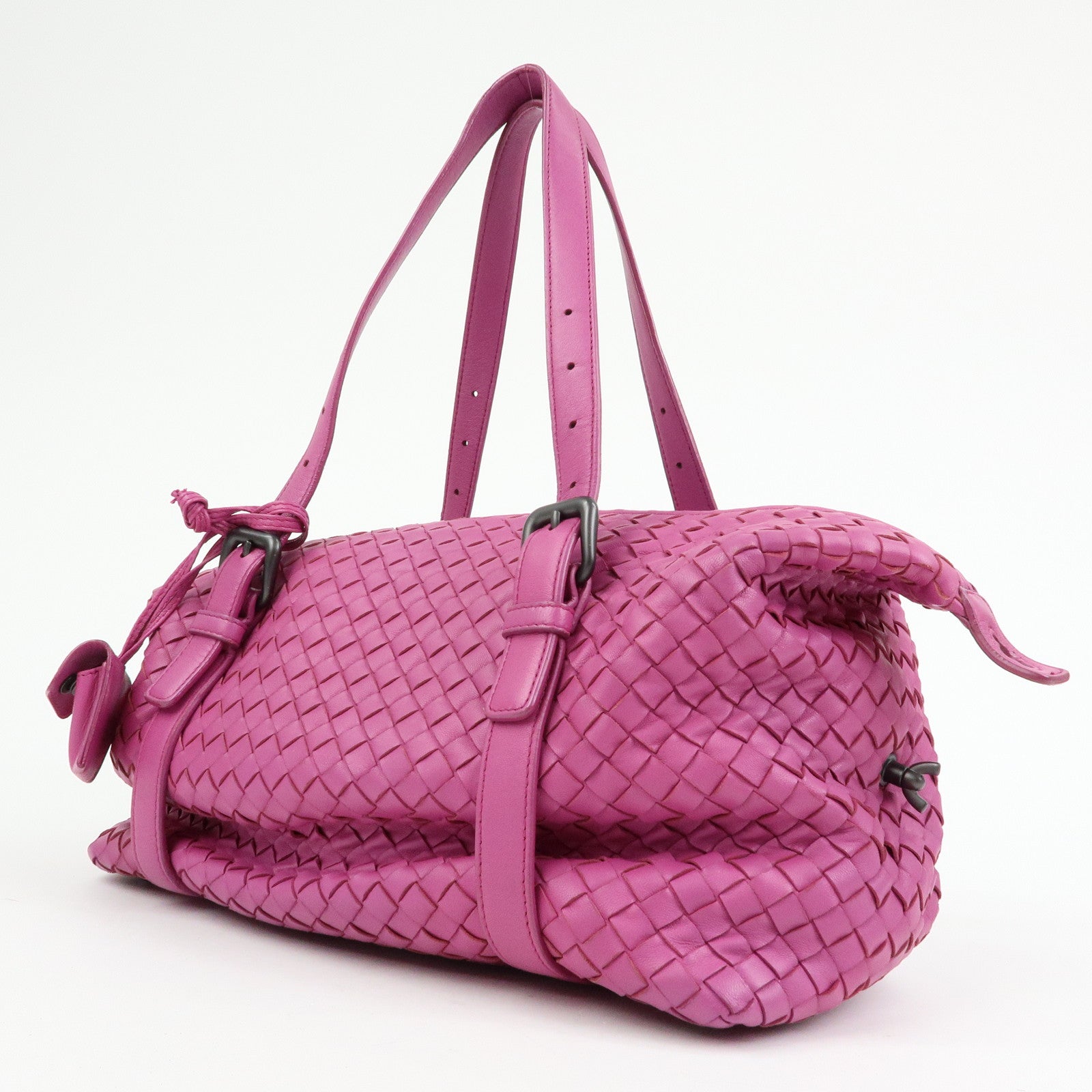 BOTTEGA VENETA Intrecciato Nappa Leather Boston Bag Pink 272801