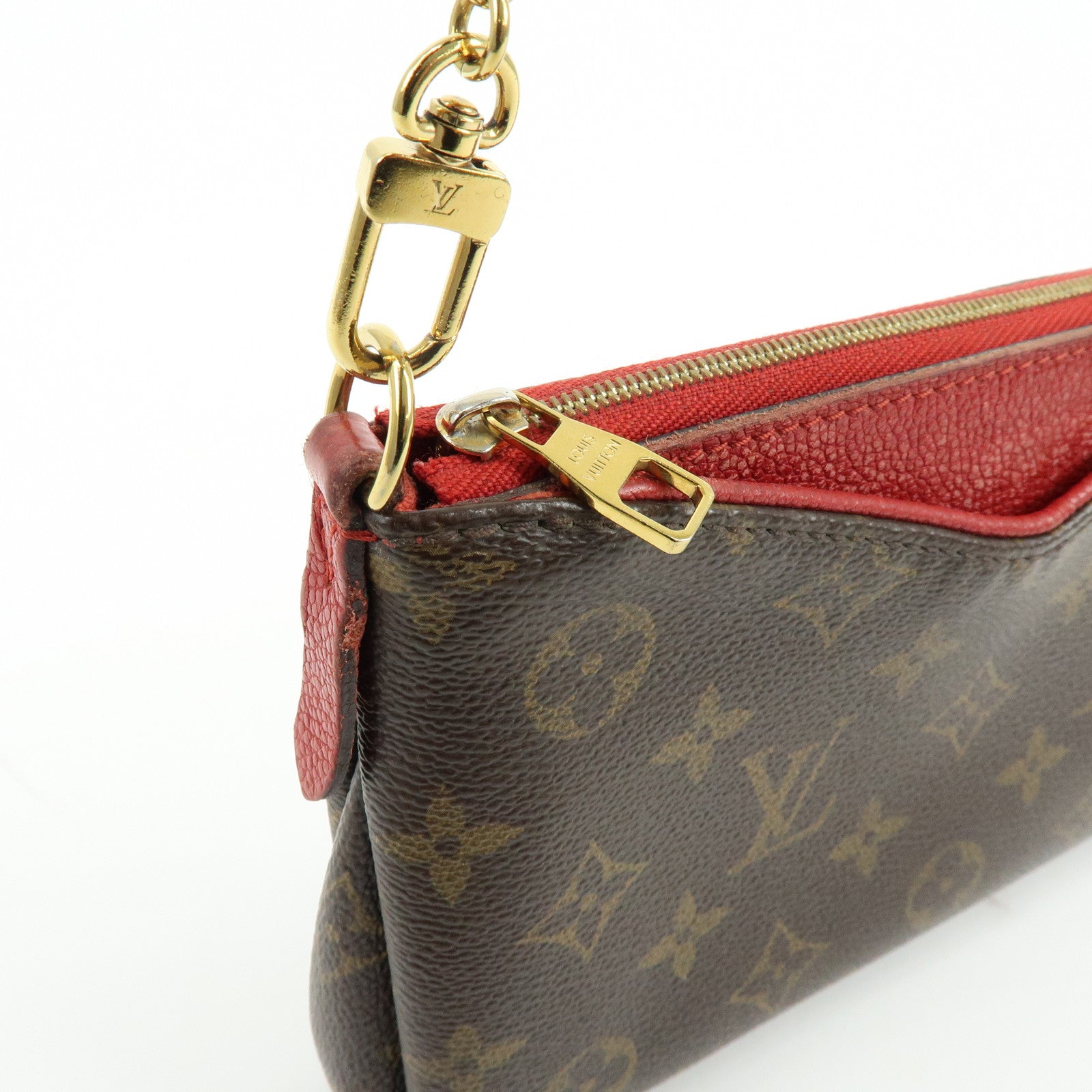 Louis Vuitton Monogram Pallas Clutch 2Way Bag Cerise M41638
