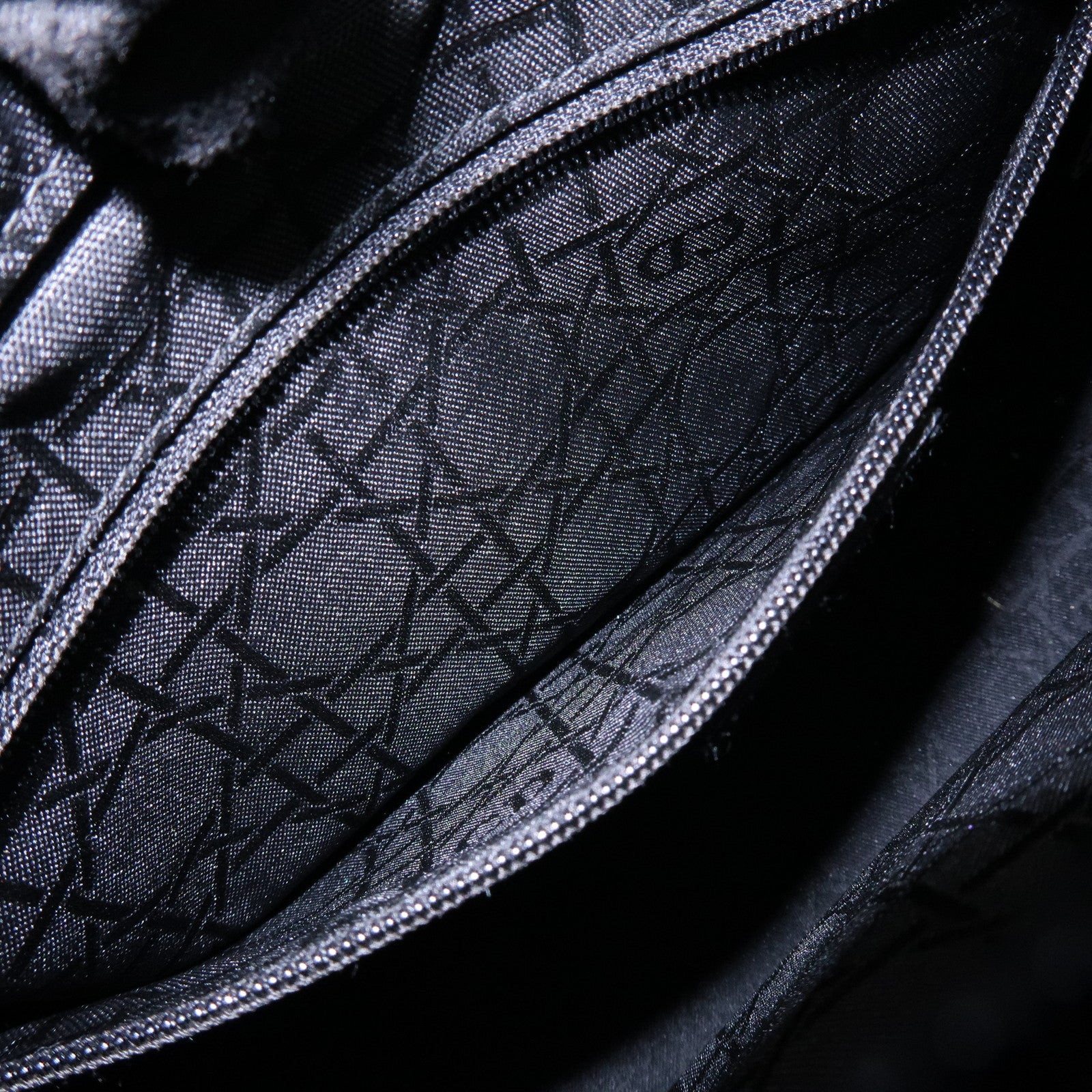 Christian Dior Lady Dior Canvas Patent Leather Hand Bag Black