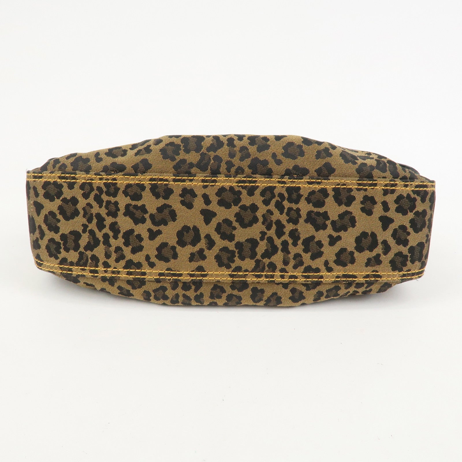 FENDI Canvas Leather Shoulder Bag Hand Bag Leopard Brown 8BR551