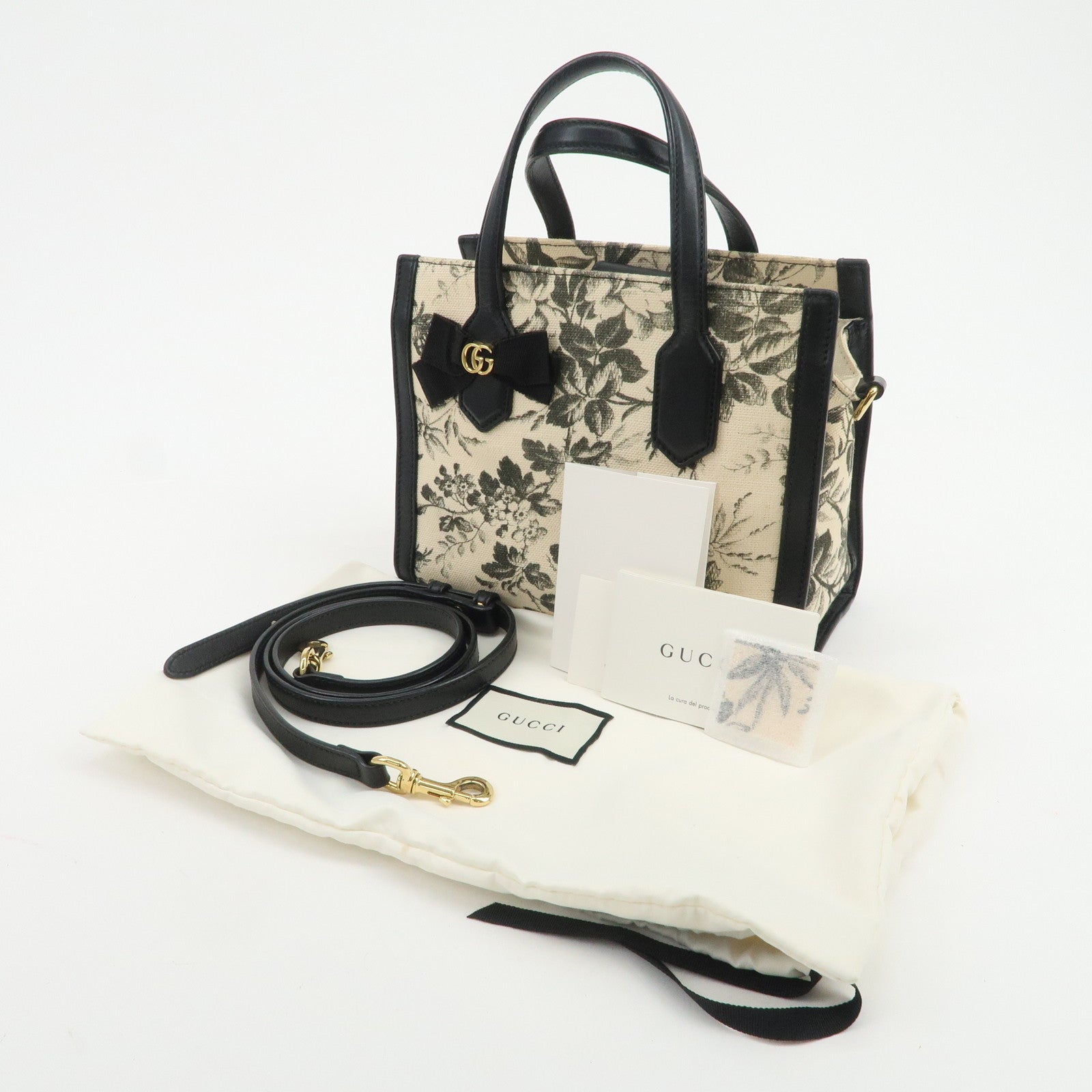 GUCCI GG Ribbon Herbarium 2Way Bag Hand Bag Shoulder Bag 443089