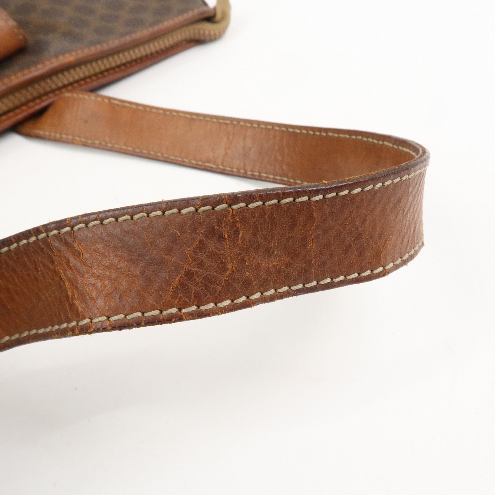 CELINE Macadam PVC Leather Tote Bag Shoulder Bag Brown