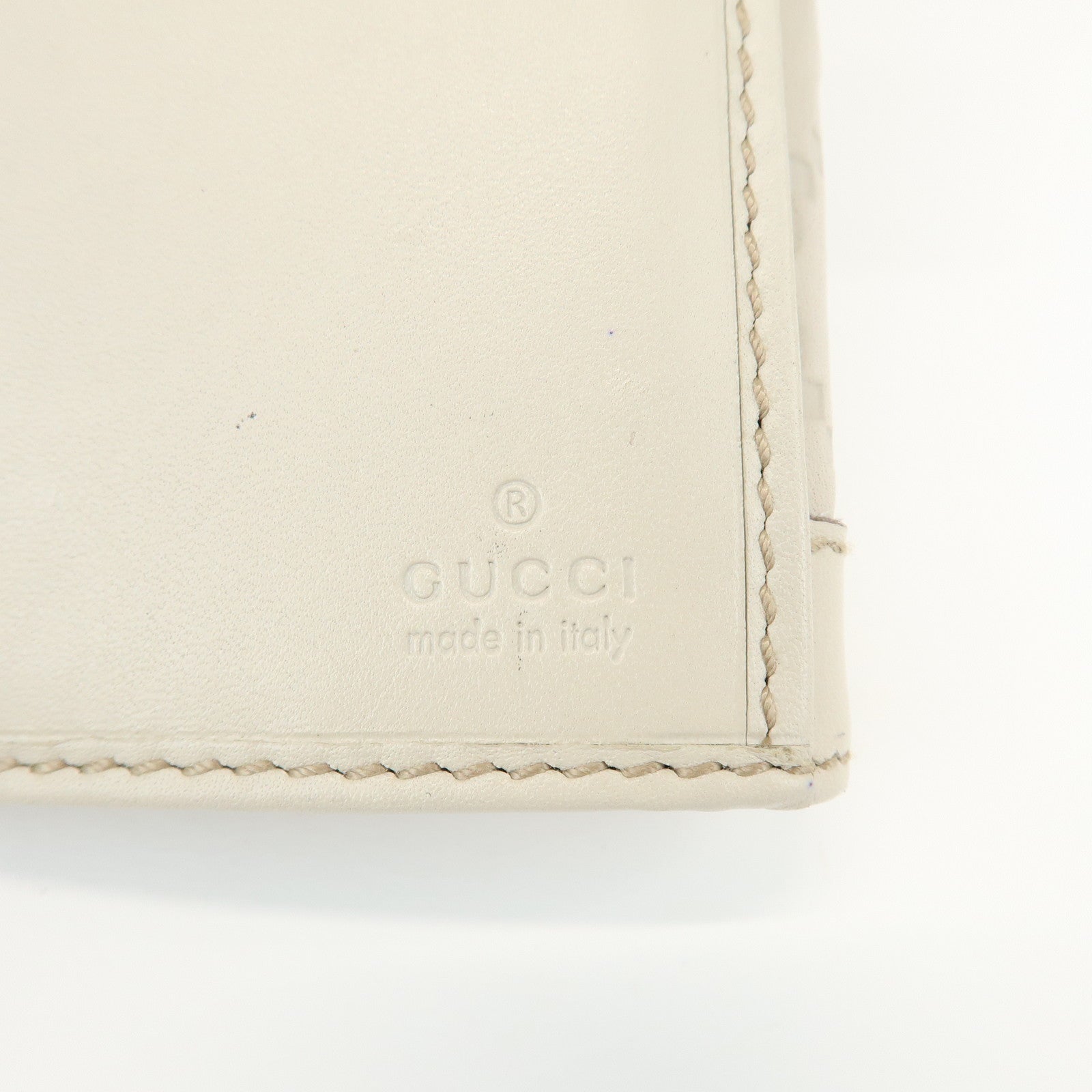 GUCCI Guccissima Leather Long Wallet Ivory Gold 146199