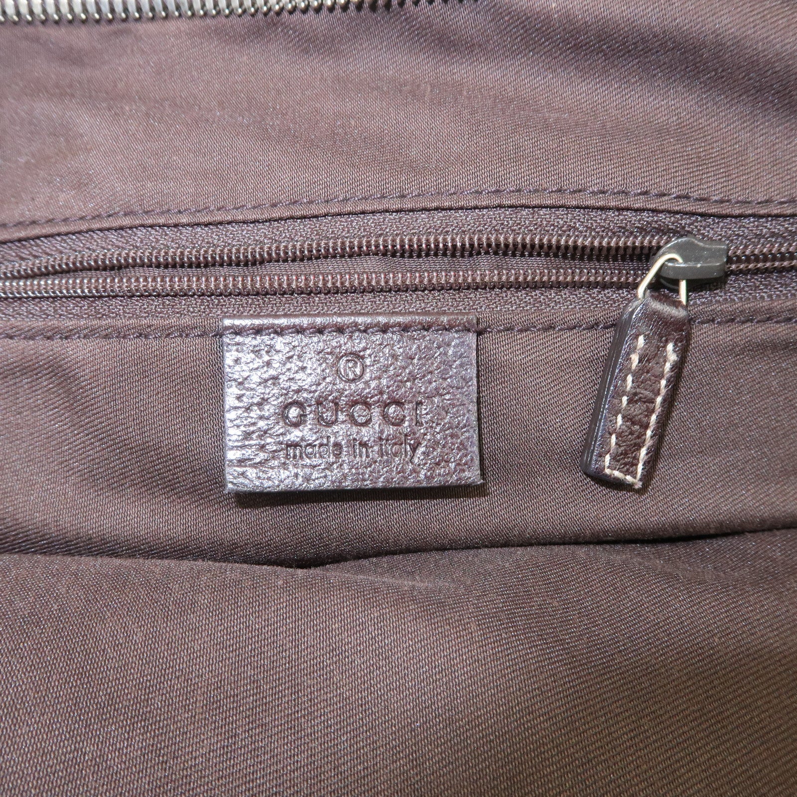 GUCCI Sherry Princy Leather Canvas Boston Bag Hand Bag Brown 161720 Used