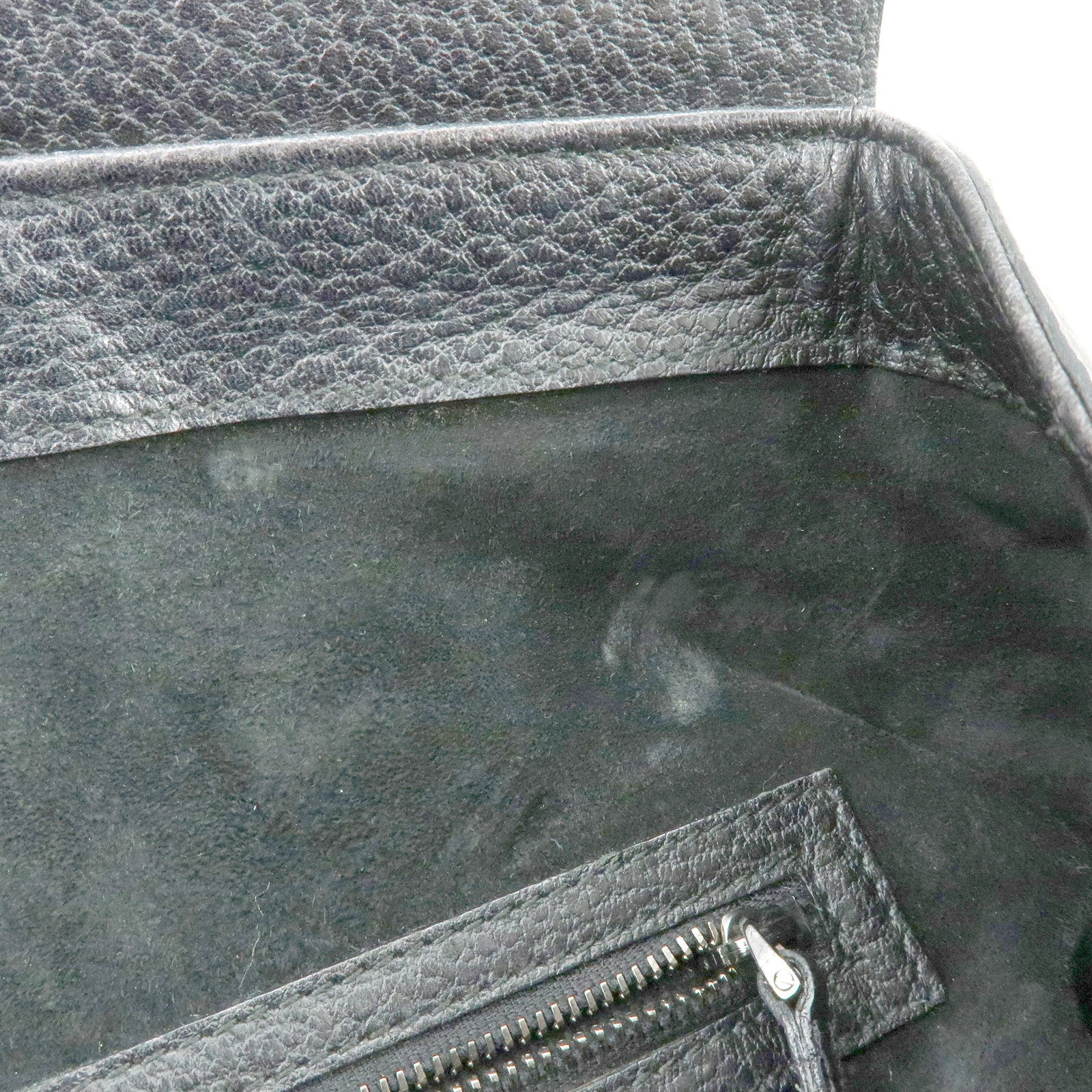 GUCCI Leather Velor Hand Bag Doctor's Bag Shoulder Bag Black 146002