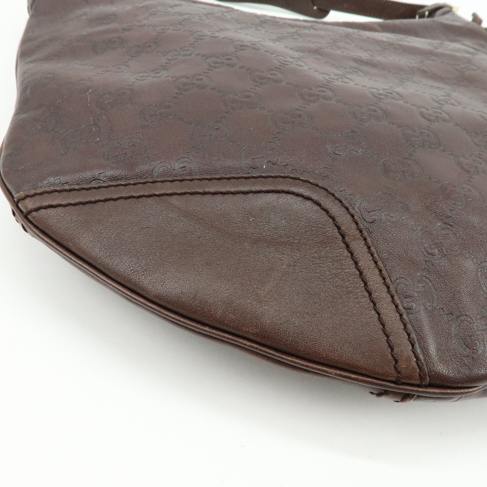 GUCCI Princy Guccissima Leather Shoulder Bag Dark Brown 162882