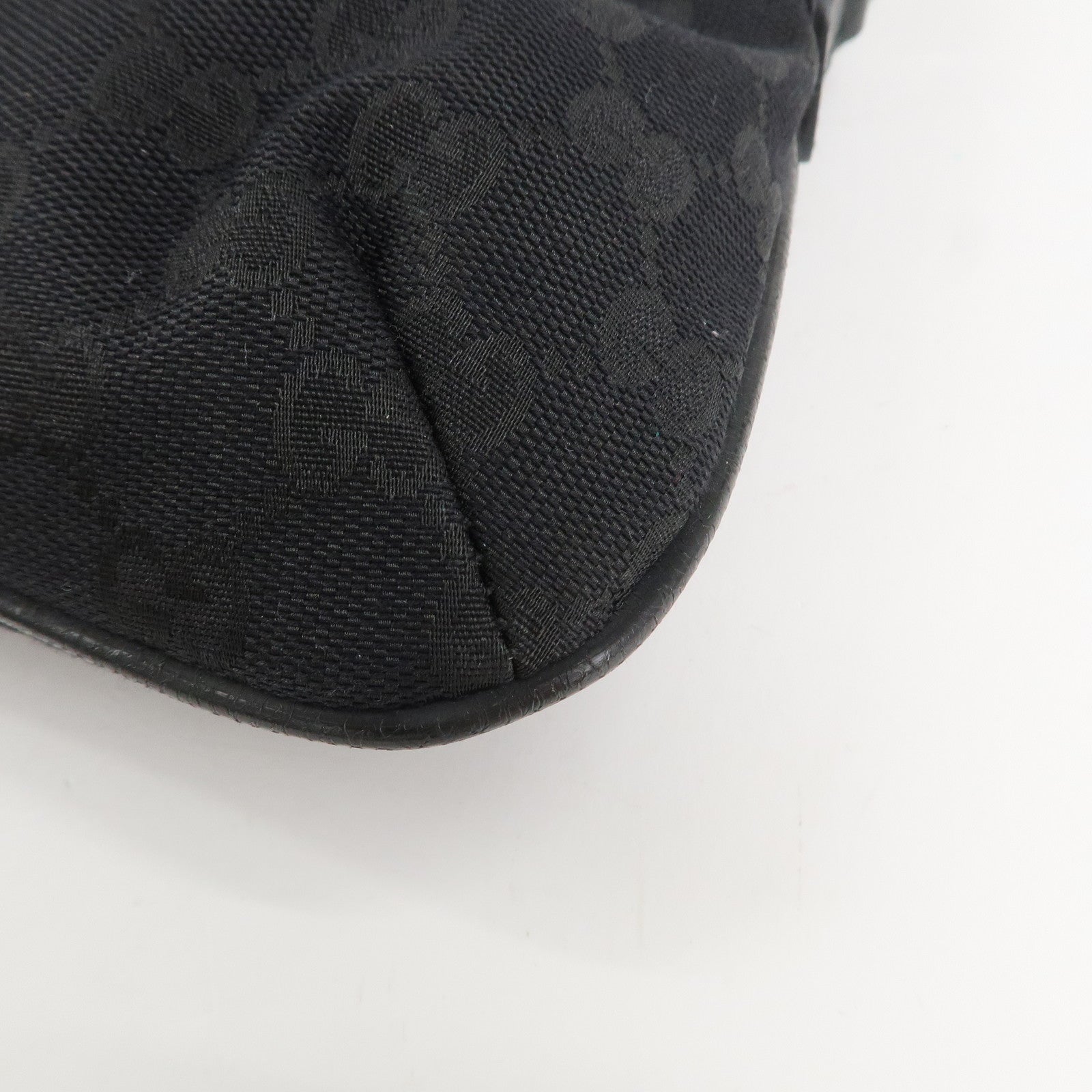 GUCCI Sherry GG Canvas Leather Shoulder Bag Black 189749 Used