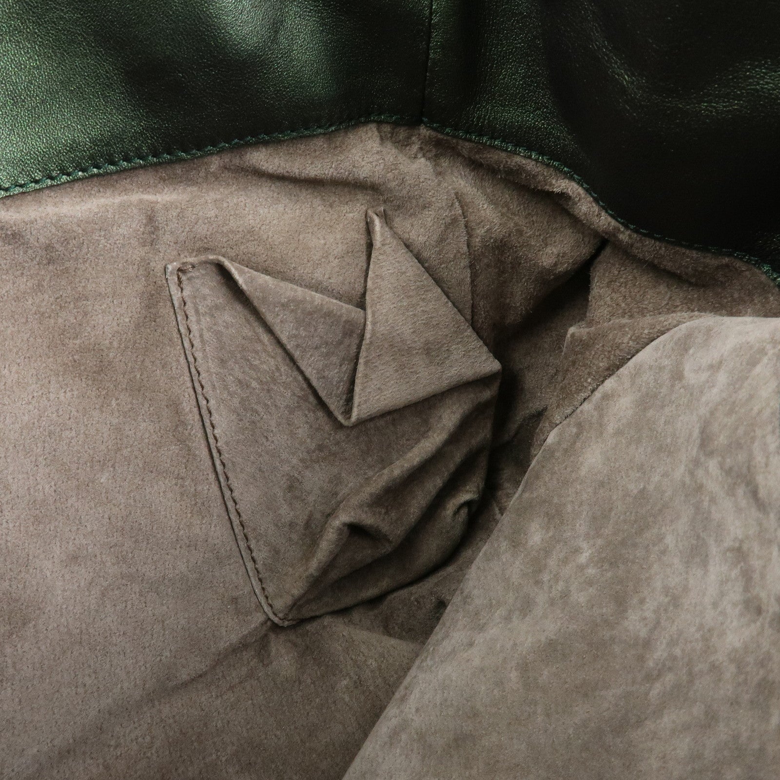 BOTTEGA VENETA Intrecciato Leather Tote Bag Hand Bag Metalic Green
