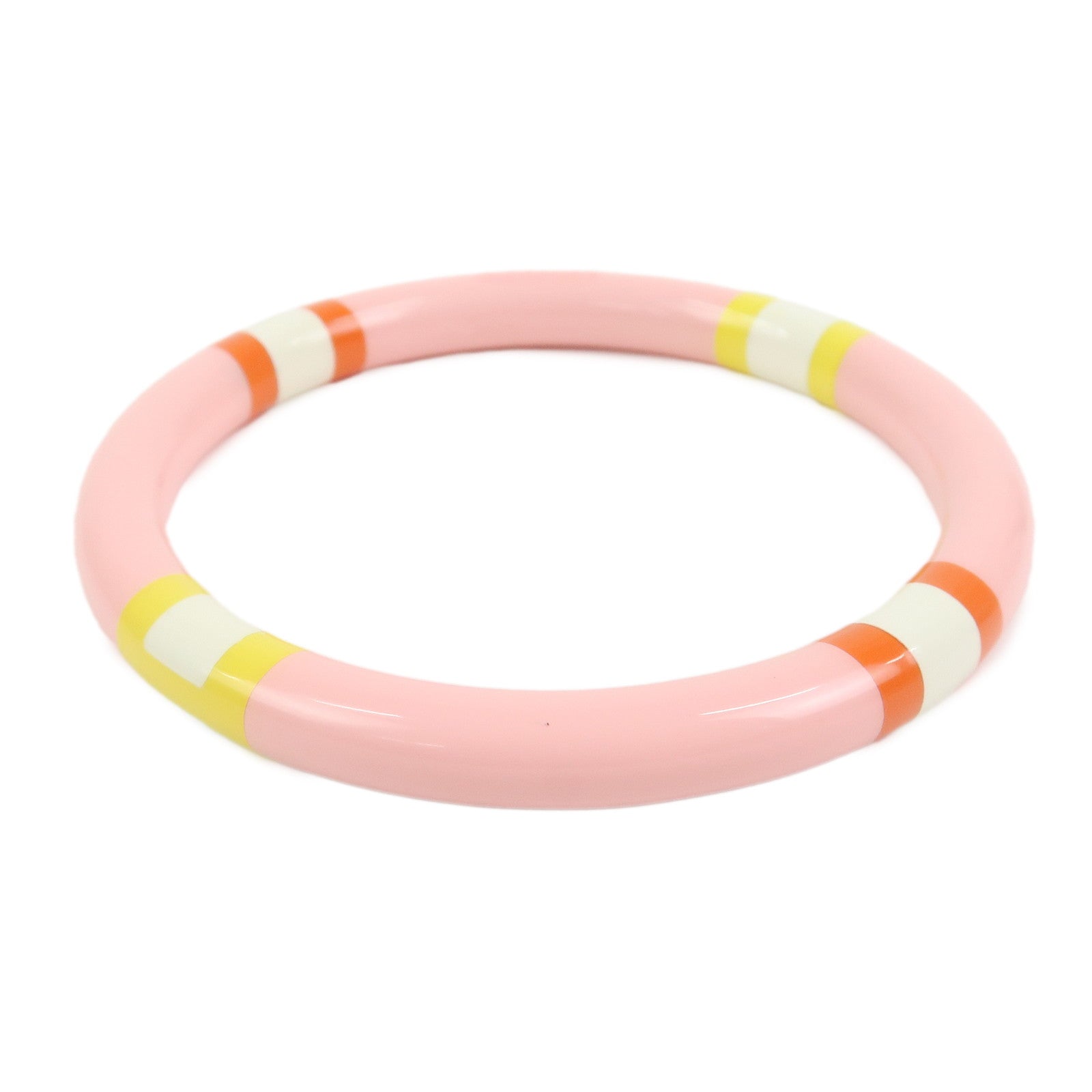 HERMES H Equipe PM Lacquered Wood Bracelet Bangle Pink