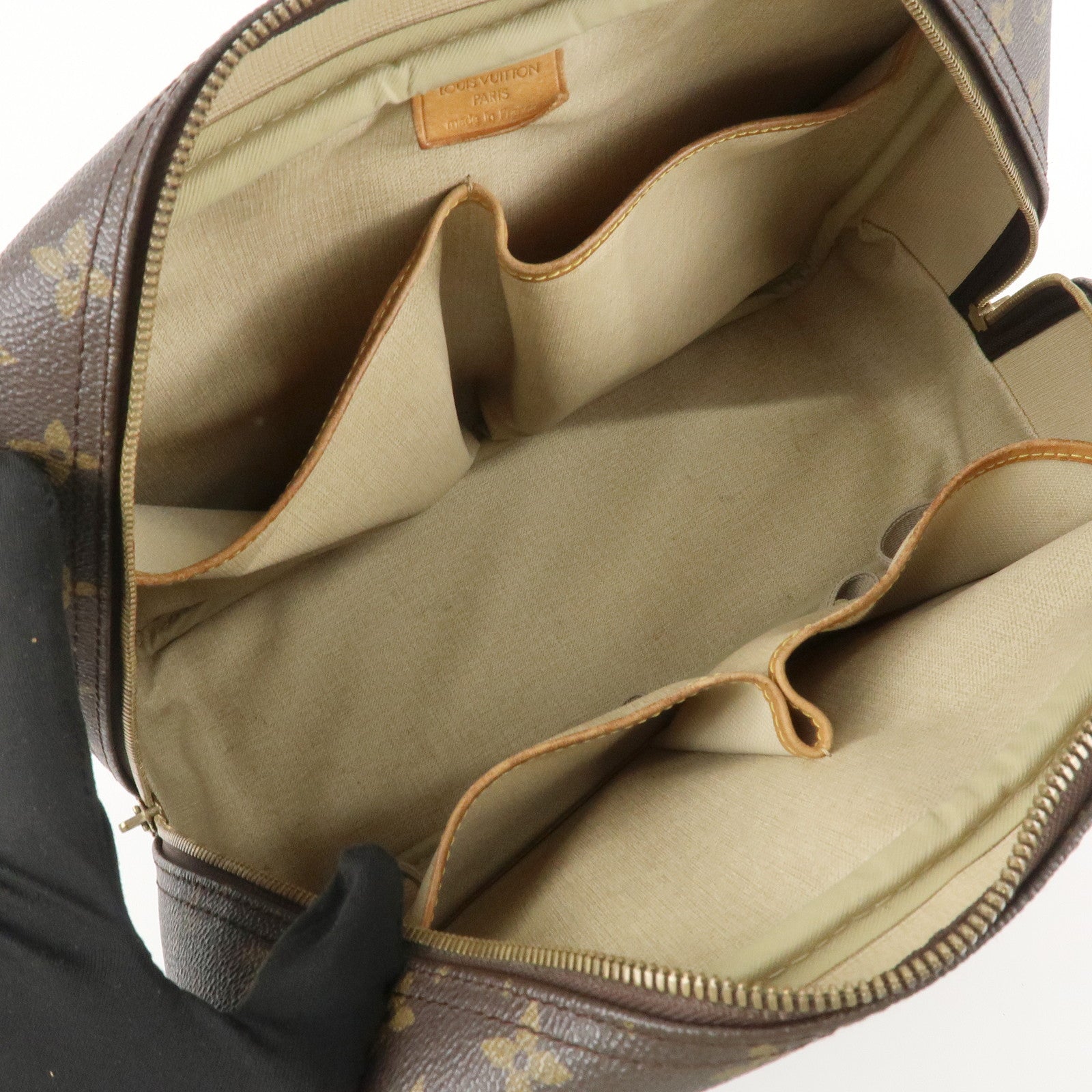 Louis Vuitton Monogram Deauville Hand Bag Brown M47270 Used