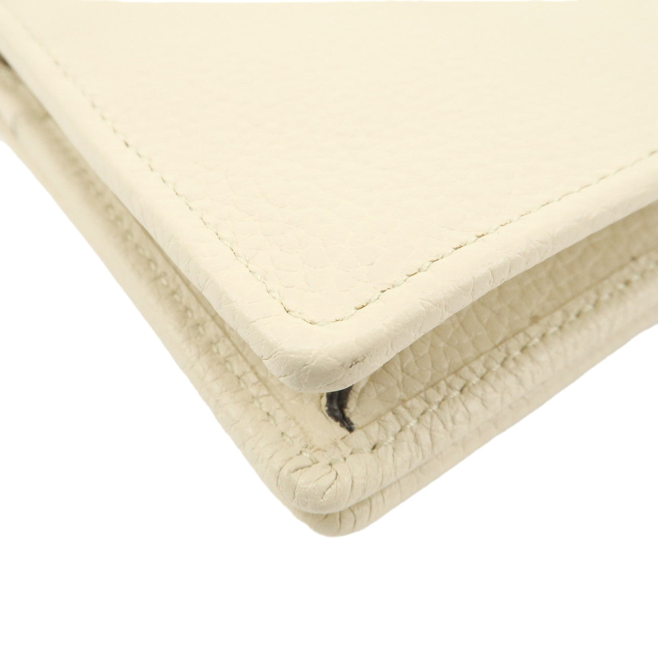 GUCCI SOHO Interlocking G Leather Chain Wallet Chain Shoulder Bag Ivory 598211 Used