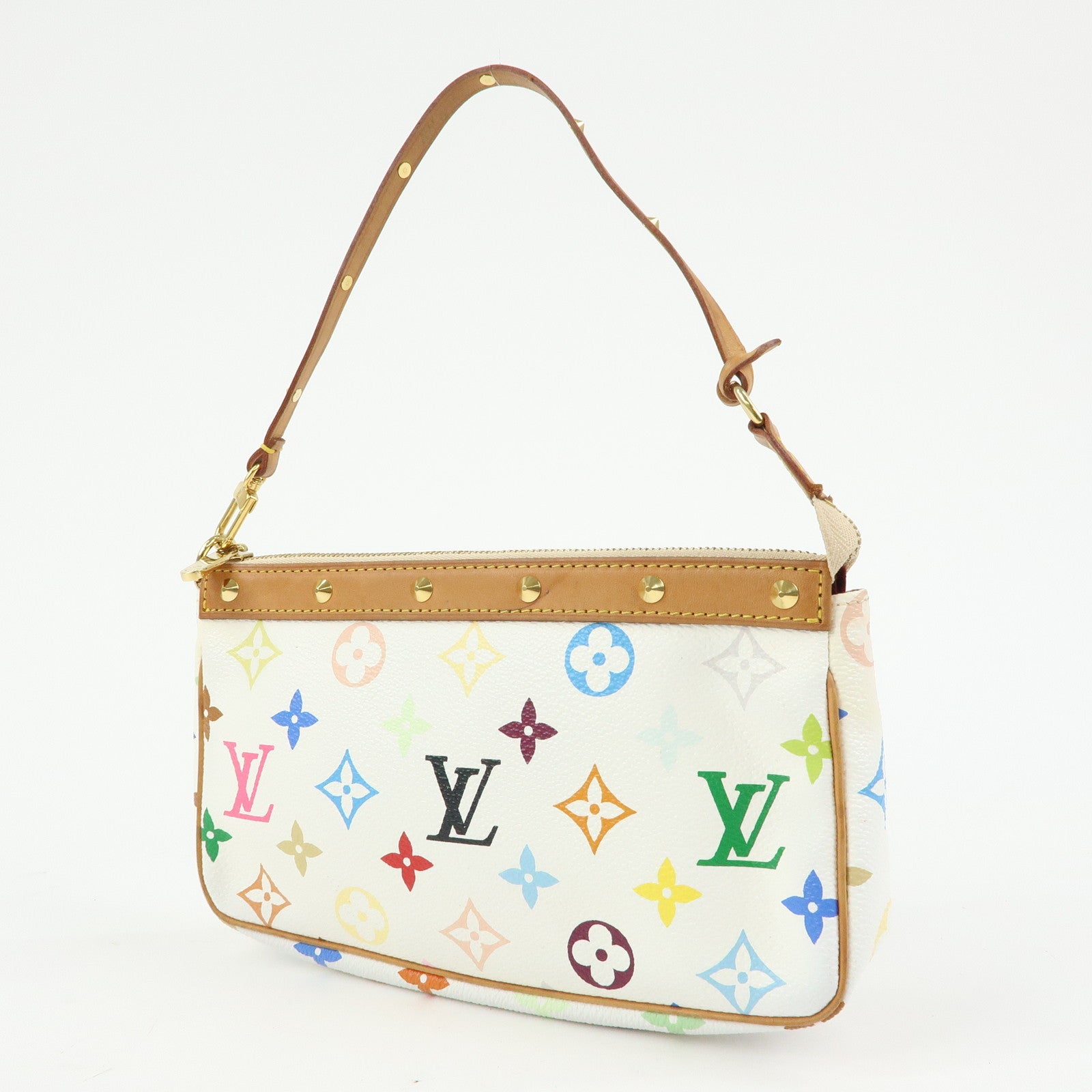 Louis Vuitton Monogram Multicolor Pochette Accessoires Blanc M92649