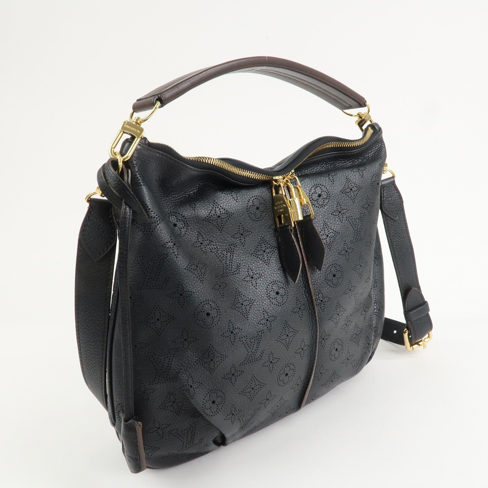 Louis Vuitton Monogram Mahina Selene PM Shoulder Bag Noir M94035