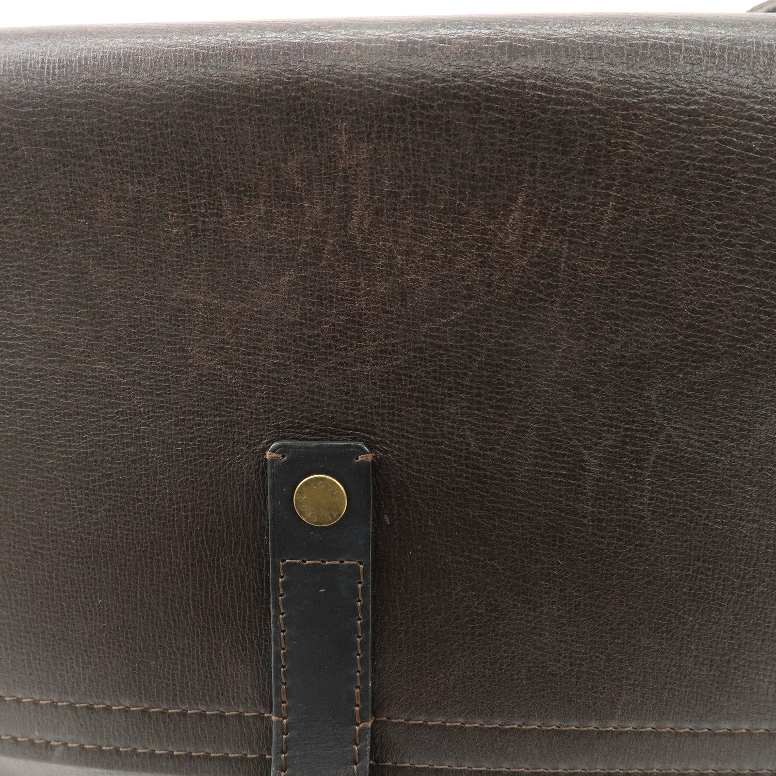 Louis Vuitton Utah Leather Ohama Style Shoulder Bag Cafe M92994 Used