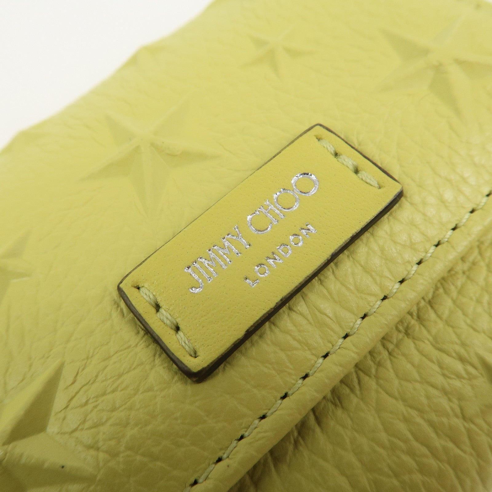 JIMMY CHOO Logo Leather 6 Rings Key Case Key Holder Yellow