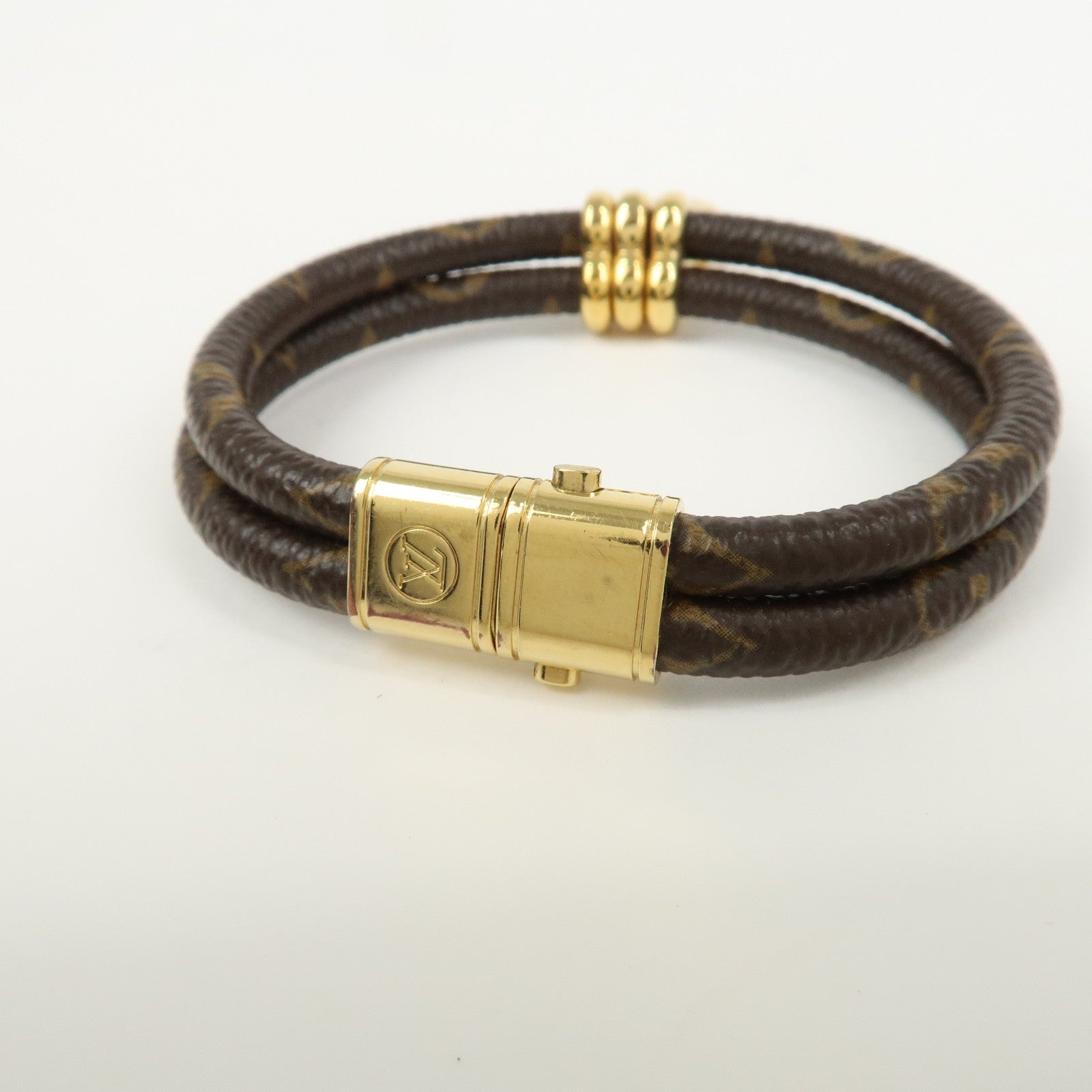 Louis Vuitton Monogram Keep It Twice Bracelet Monogram Gold M6640F