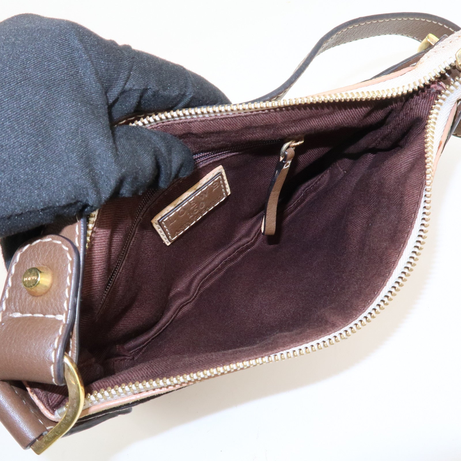 LOEWE Anagram Canvas Suede Leather Shoulder Bag 160th Anniverssary Used