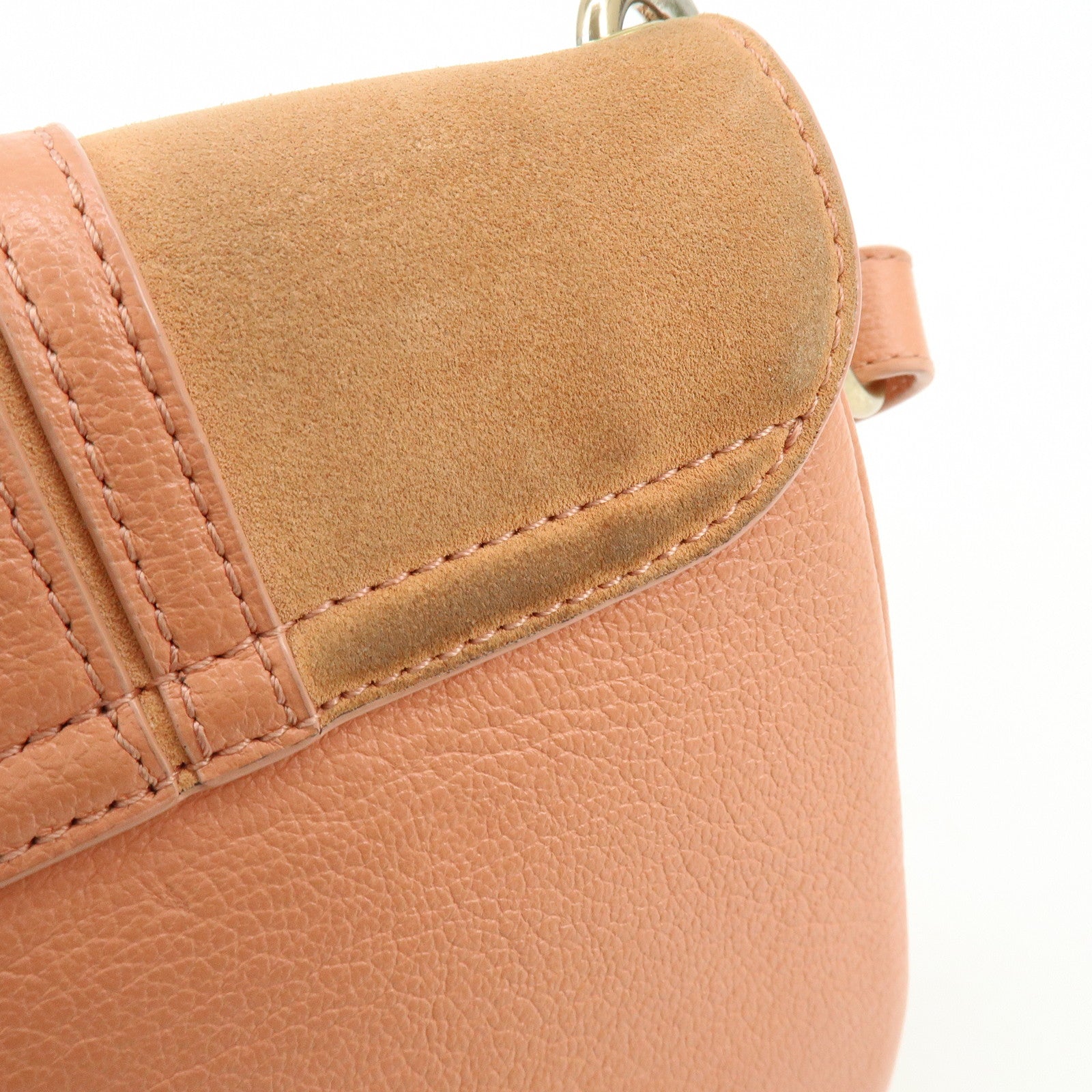 Chloe See By Chloe Joan Suede Leather Shoulder Crossbody Bag Pink