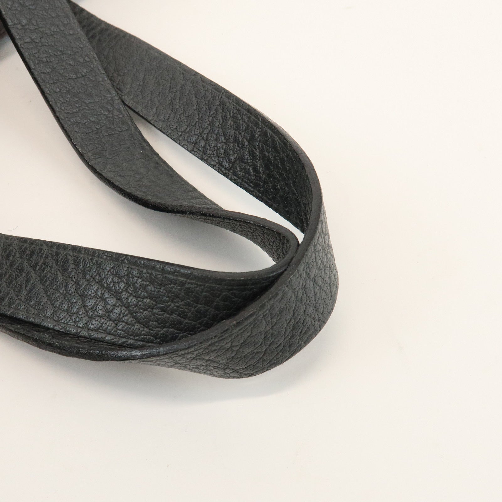 HERMES Amedaba GM Canvas Leather Tote Bag Hand Bag Grey