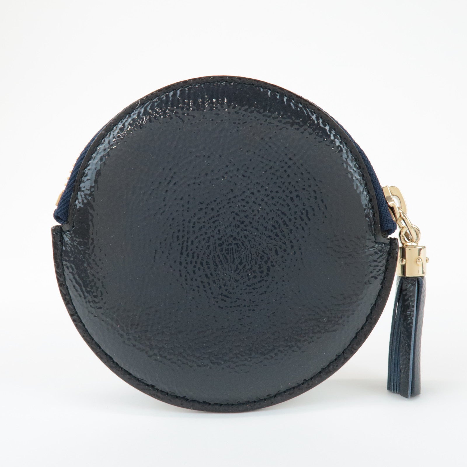 GUCCI Interlocking G Patent Leather Coin Case Navy 337946