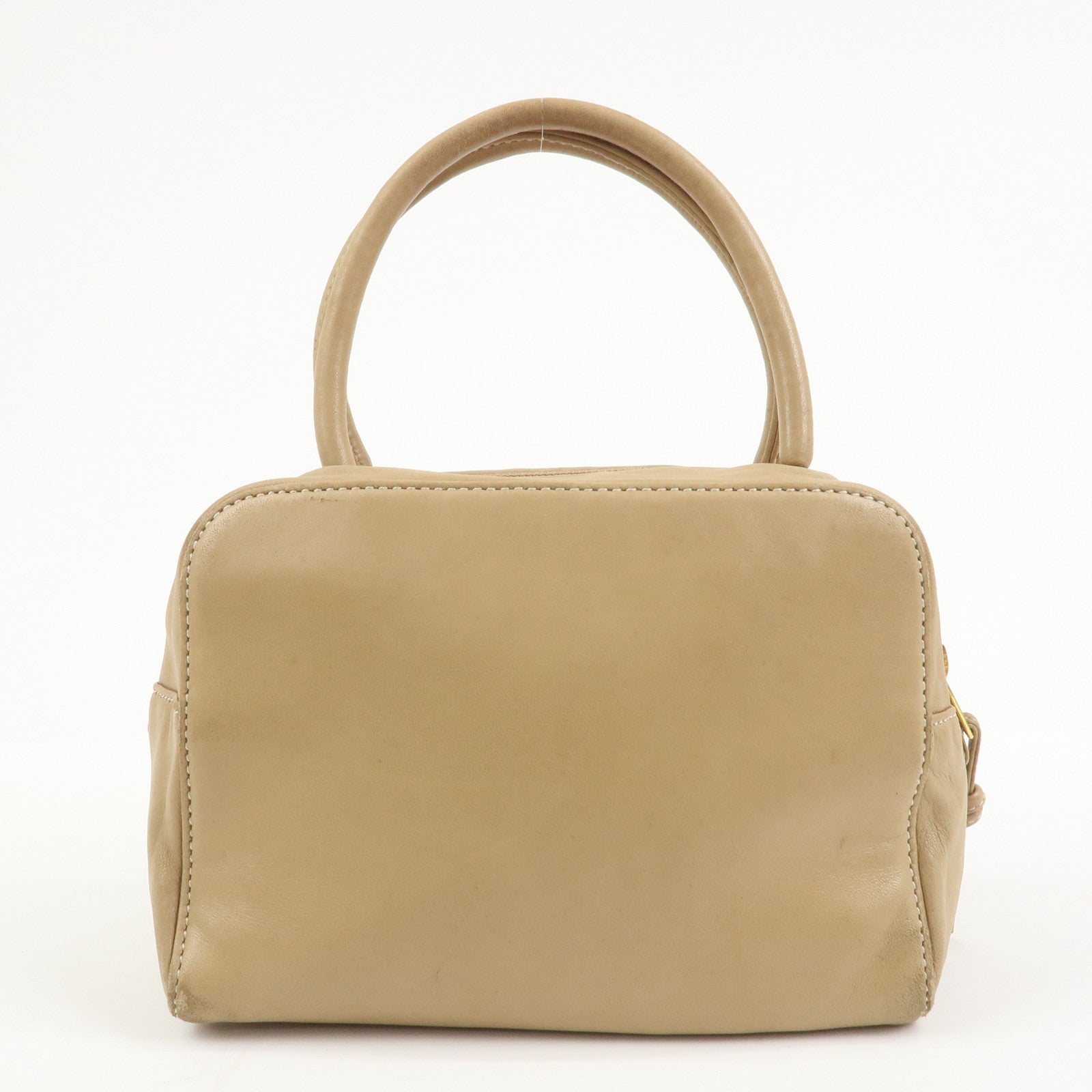 LOEWE Anagram Logo Nappa Leather Hand Bag Mini Boston Bag Beige
