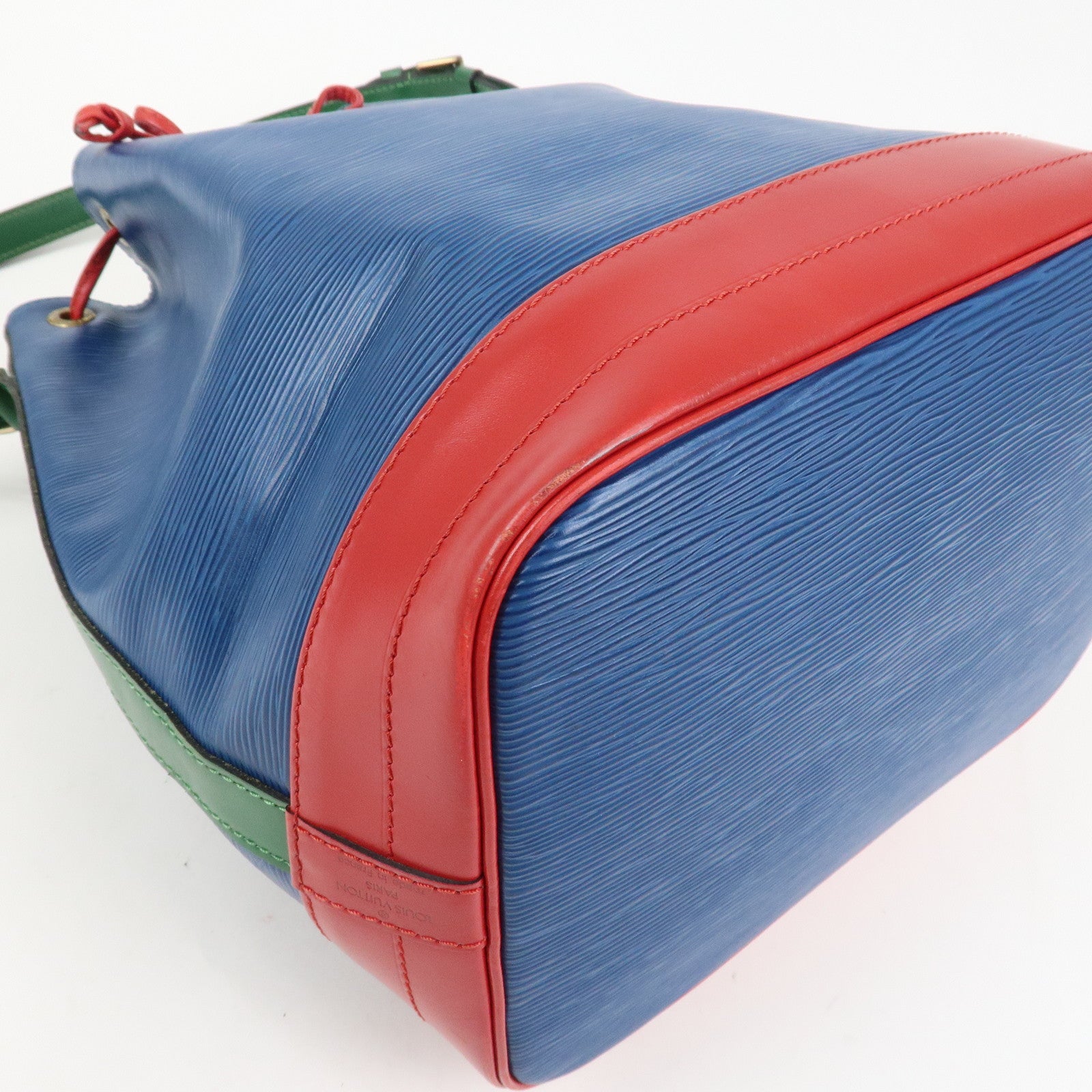 Louis Vuitton Epi Noe Tricolor Shoulder Bag Blue Green Red M44082