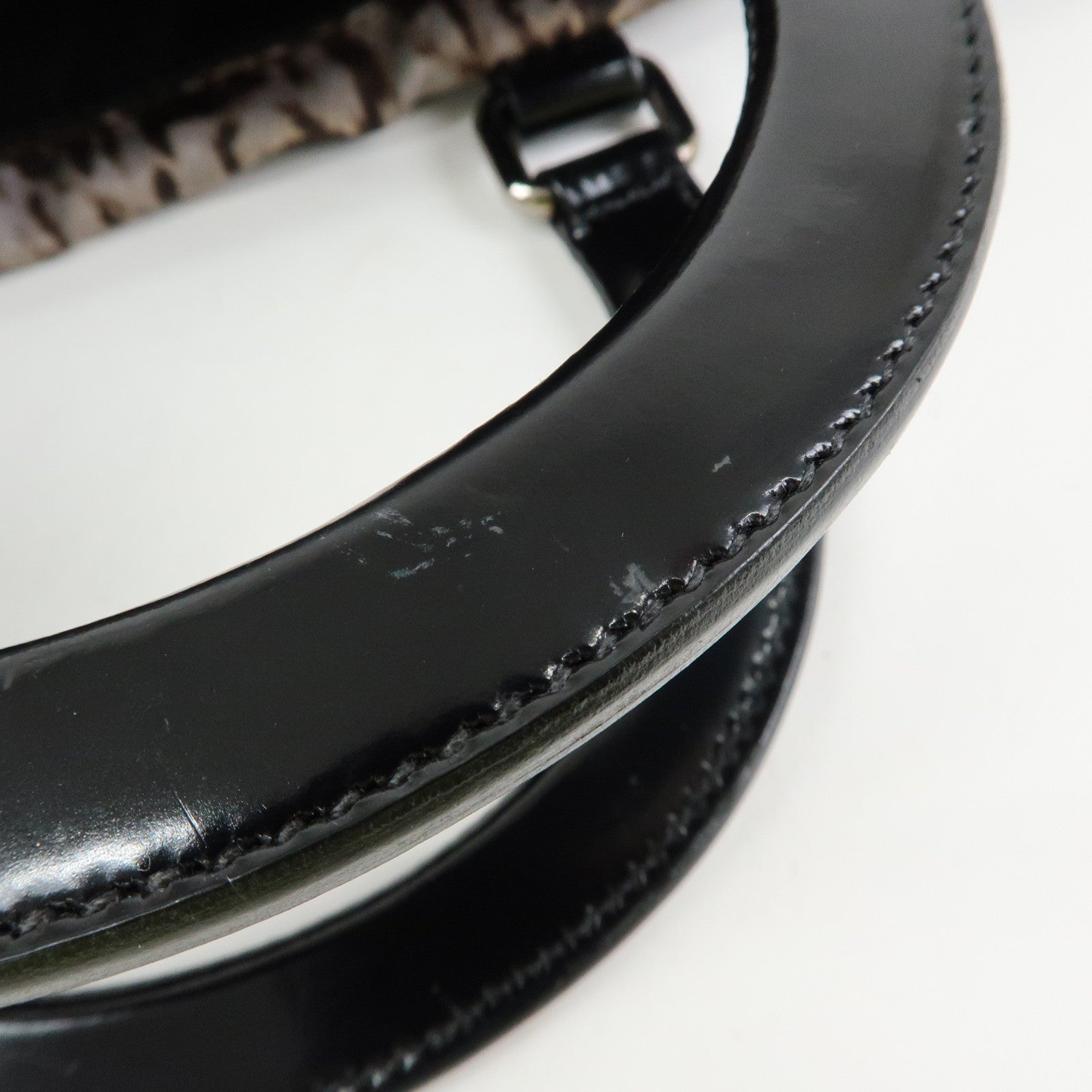 PRADA Triangle Logo Nylon Leather Tote Bag Hand Bag Gray BN2791