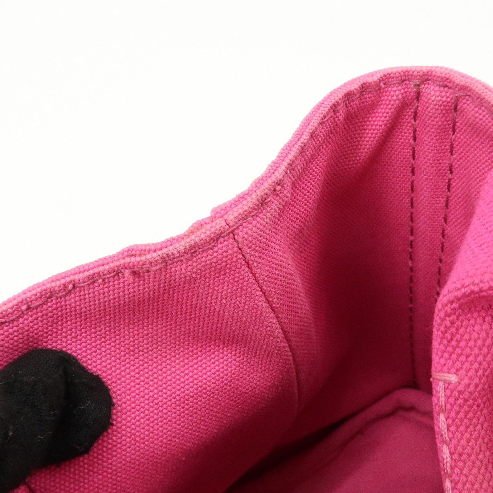 PRADA Logo Canapa Mini Canvas Tote Bag Hand Bag Pink BN2439 Used