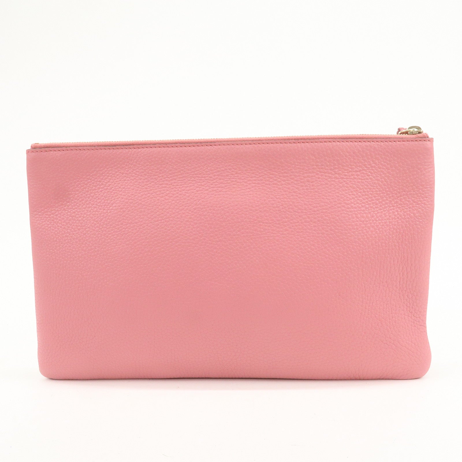 GUCCI Bamboo Leather Hand Bag Clutch Bag Pouch Pink