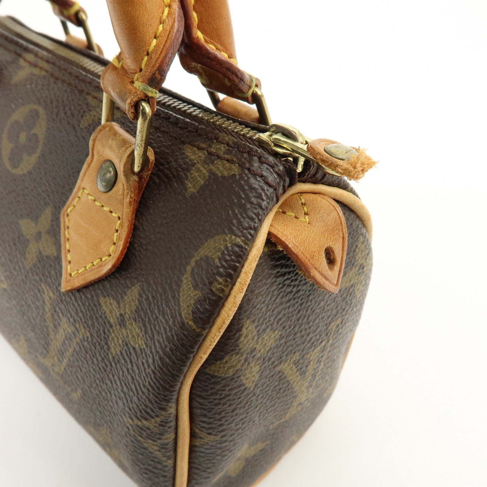 Louis Vuitton Monogram Mini Speedy Hand Bag Brown M41534