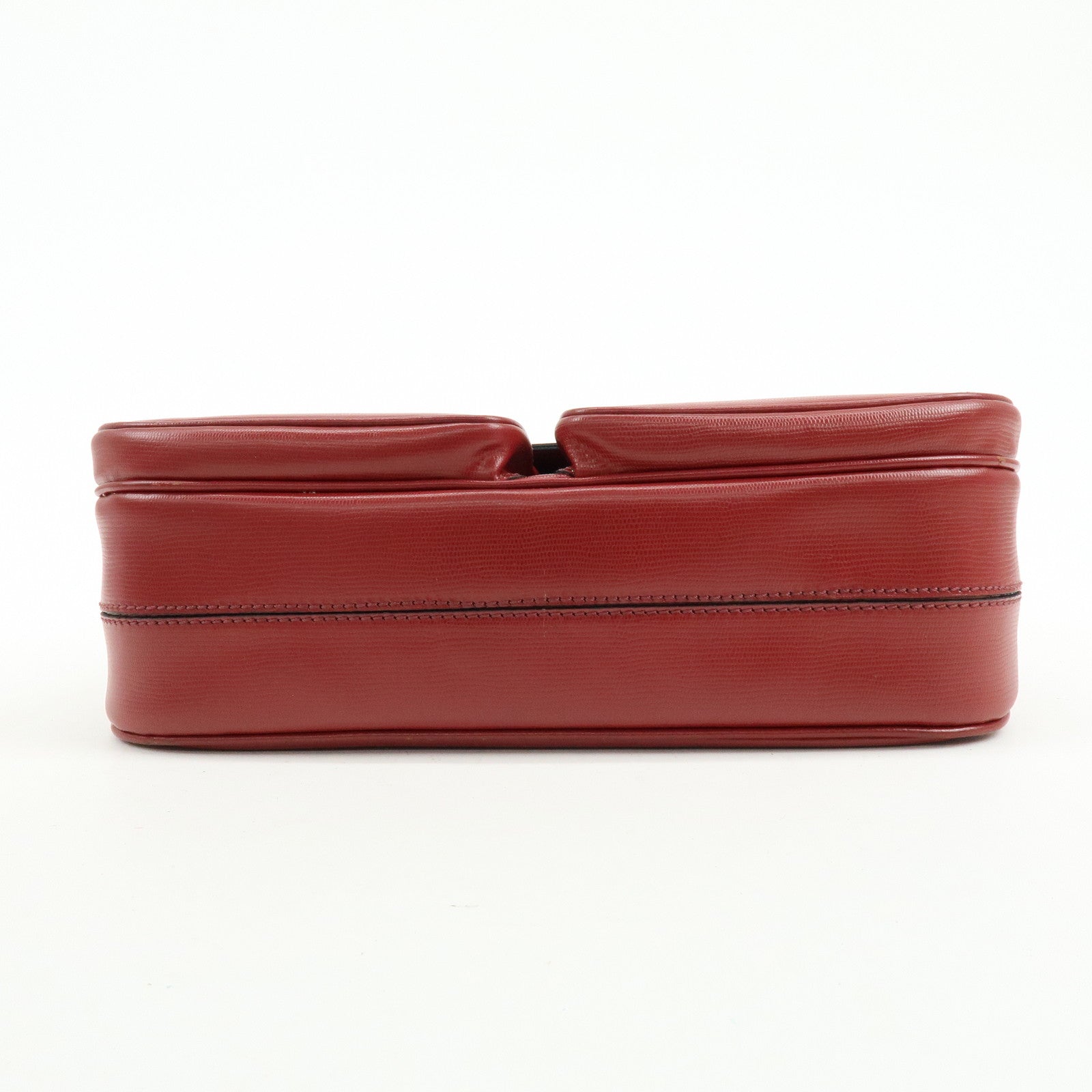 CELINE Leather 2WAY Bag Shoulder Bag Hand Bag Red