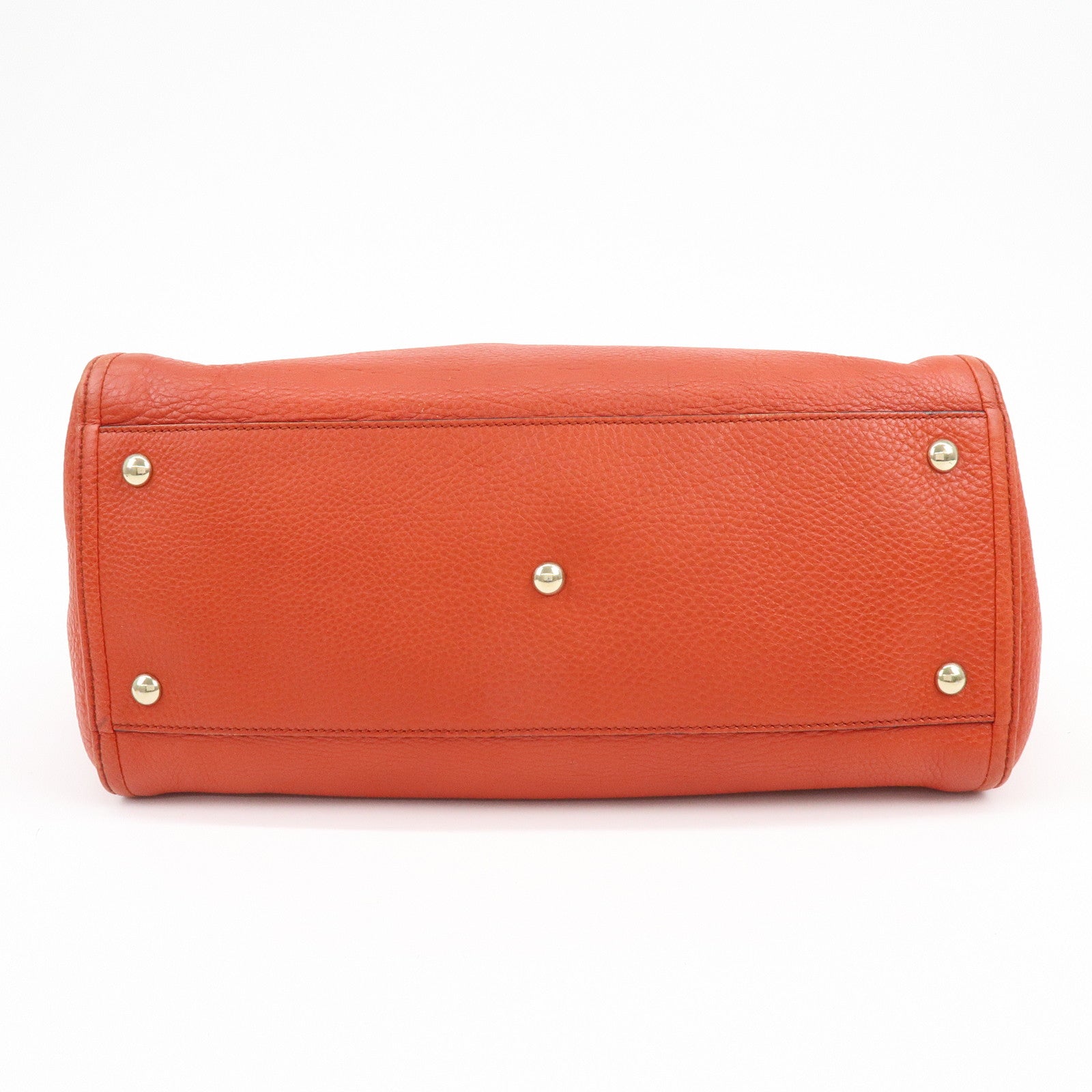 GUCCI SOHO Interlocking G Leather Tote Bag Hand Bag Orange 282309