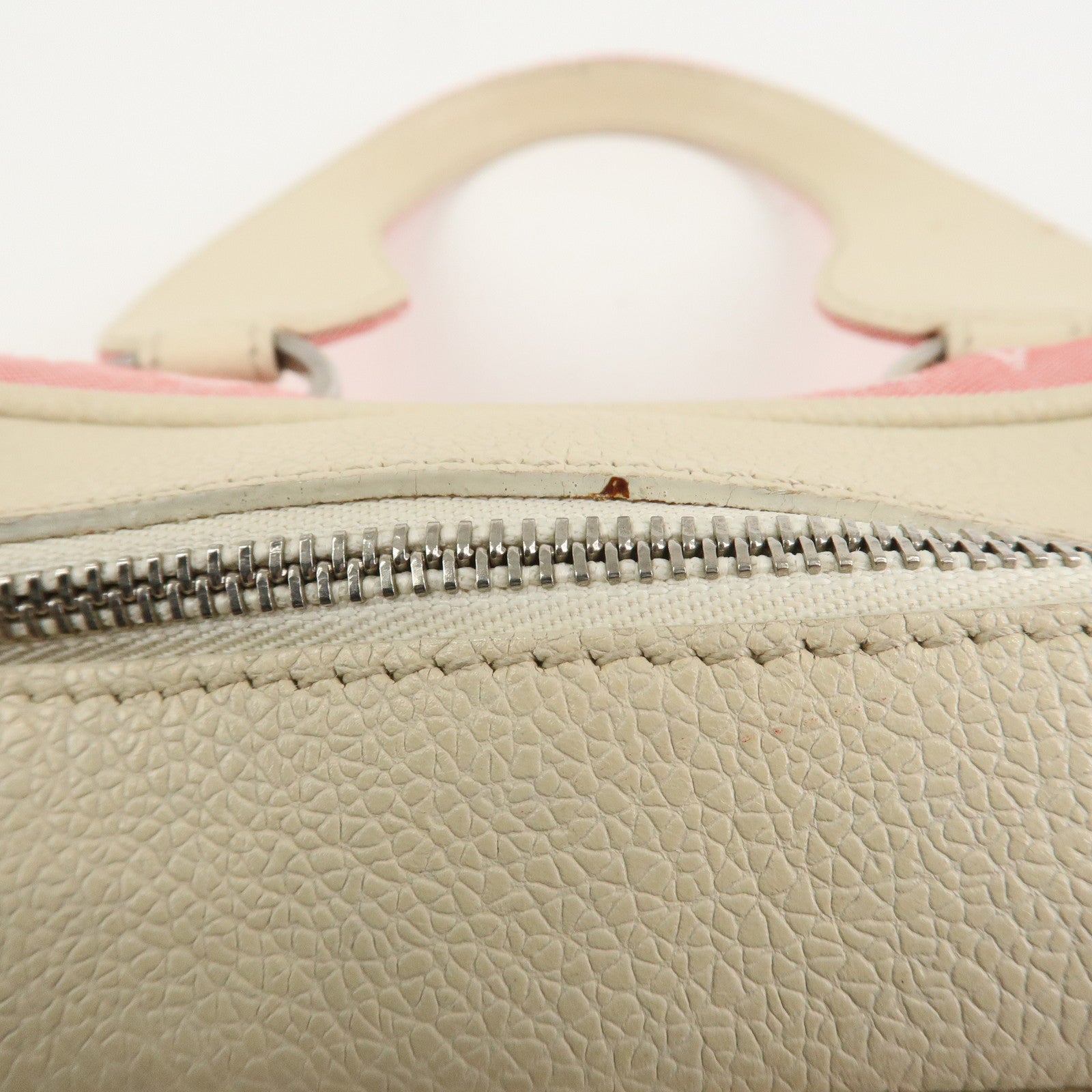BVLGARI Logo Mania Canvas Leather Hand Bag Pink Ivory