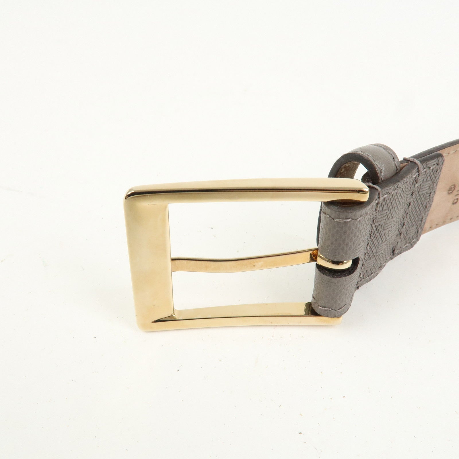 GUCCI Diamante GG Marmont Leather Belt 105/42 Gray 345658