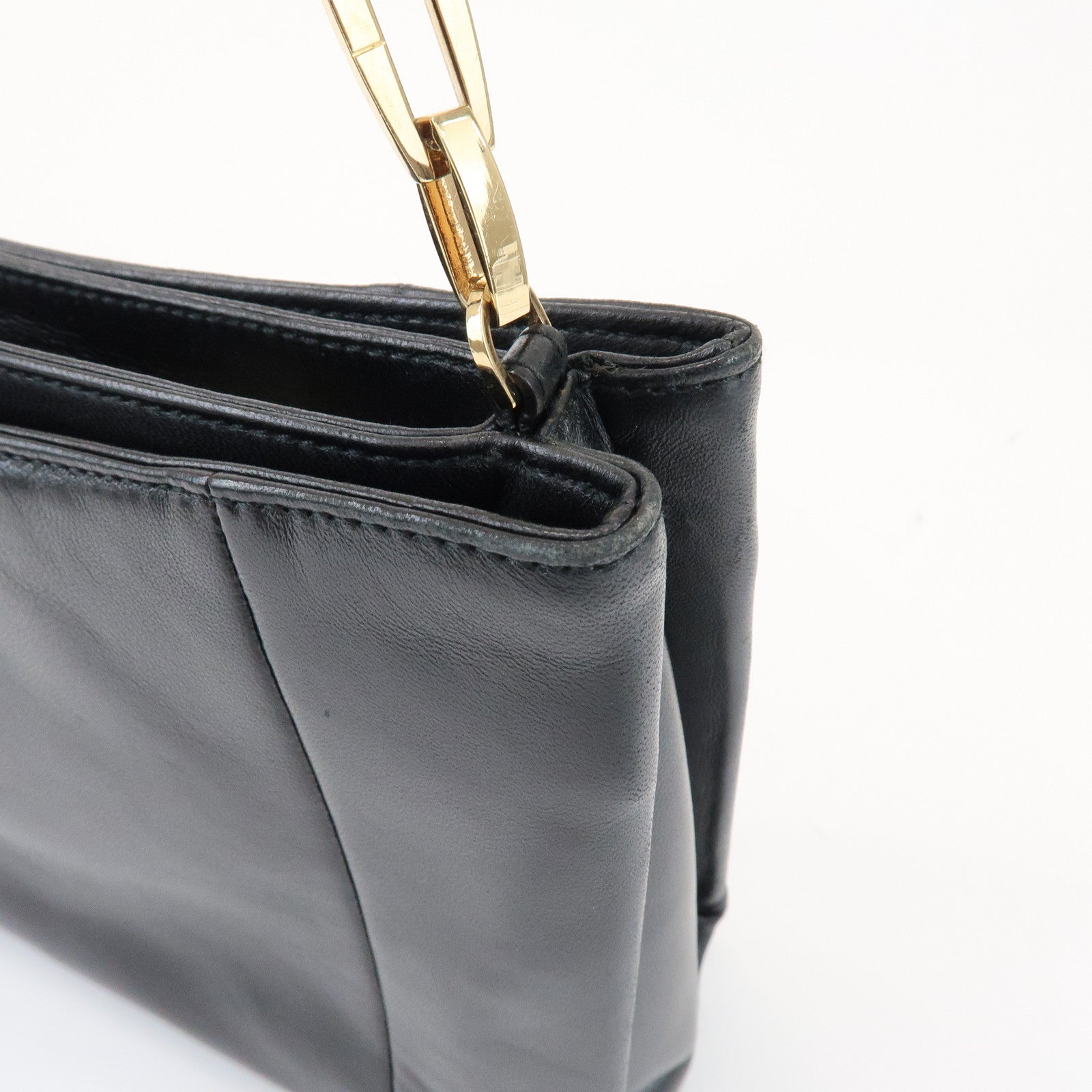 LOEWE Anagram Logo Nappa Leather Chain Shoulder Bag Hand Bag Black