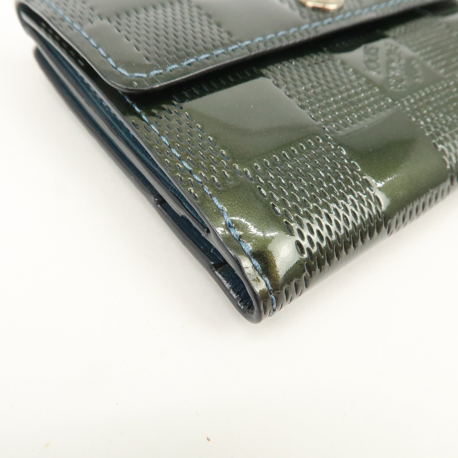 Louis Vuitton Damier Vernis Ludlow Coin Case Petrol Blue M92136