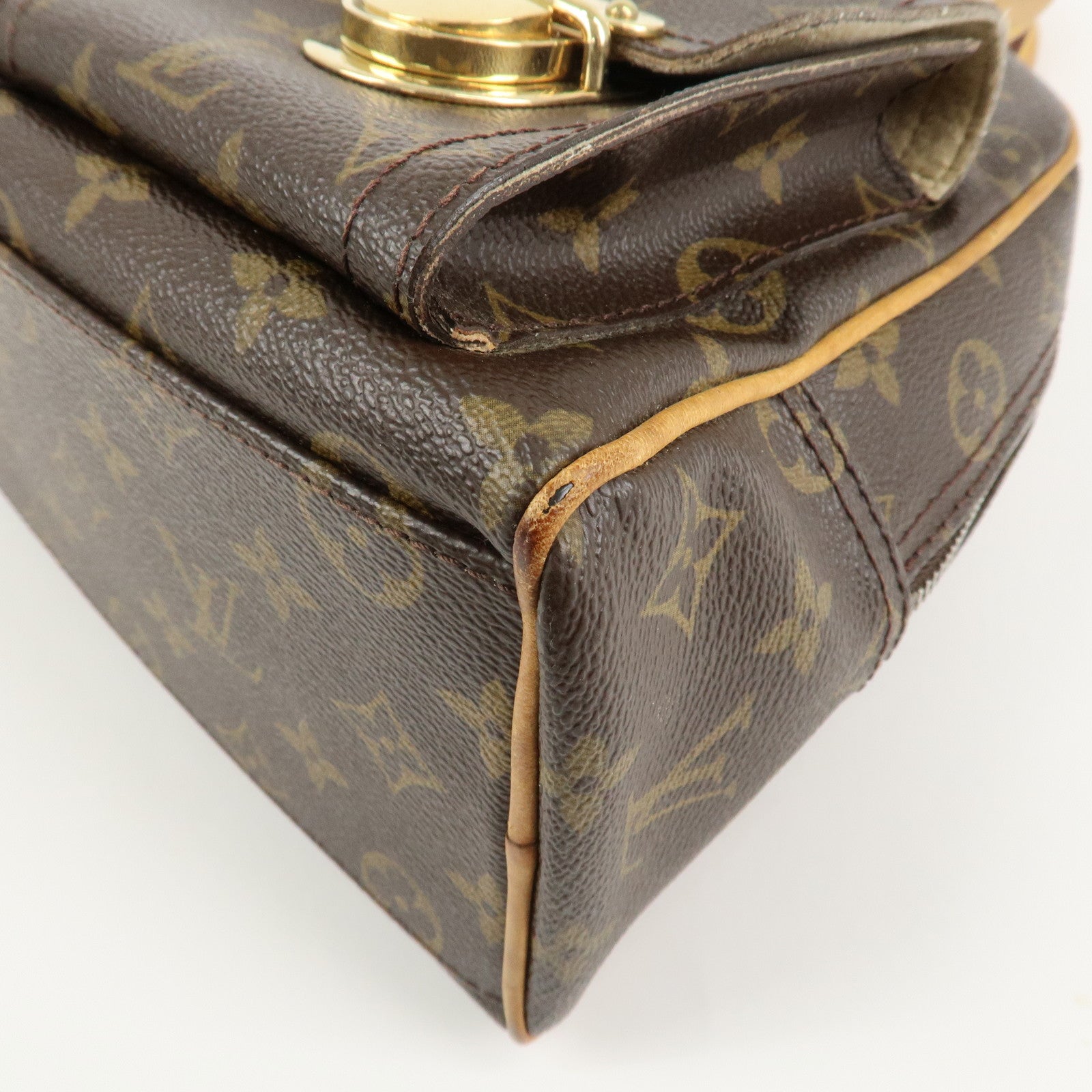 Louis Vuitton Monogram Manhattan PM Hand Bag Brown M40026 Used