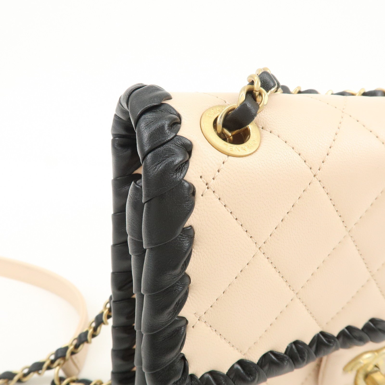 CHANEL Matelasse Mini Flap Lamb Skin Chain Shoulder Bag AS2495