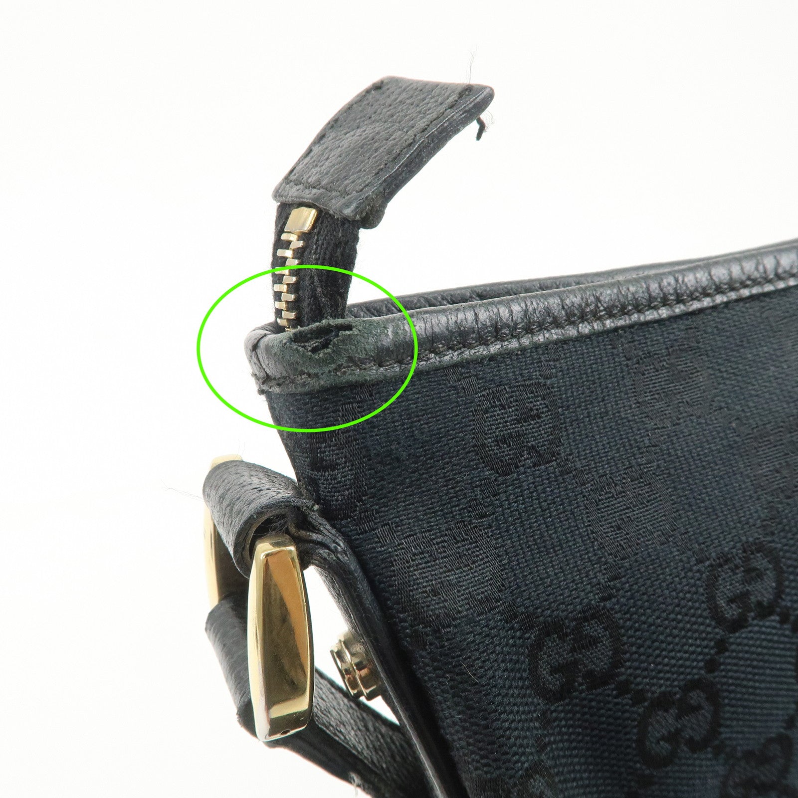 GUCCI Abbey GG Canvas Leather Shoulder Bag Crossbody Bag 131326