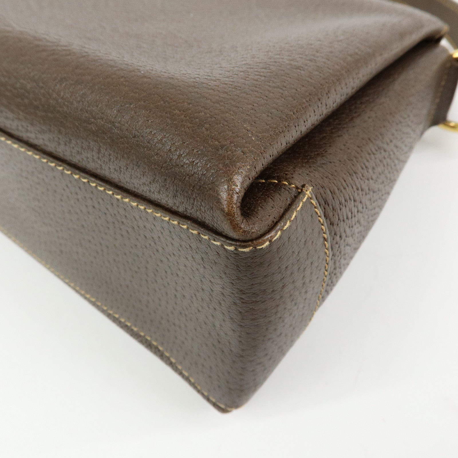 GUCCI Old Gucci Leather Hand Bag Brown 000・406・0025