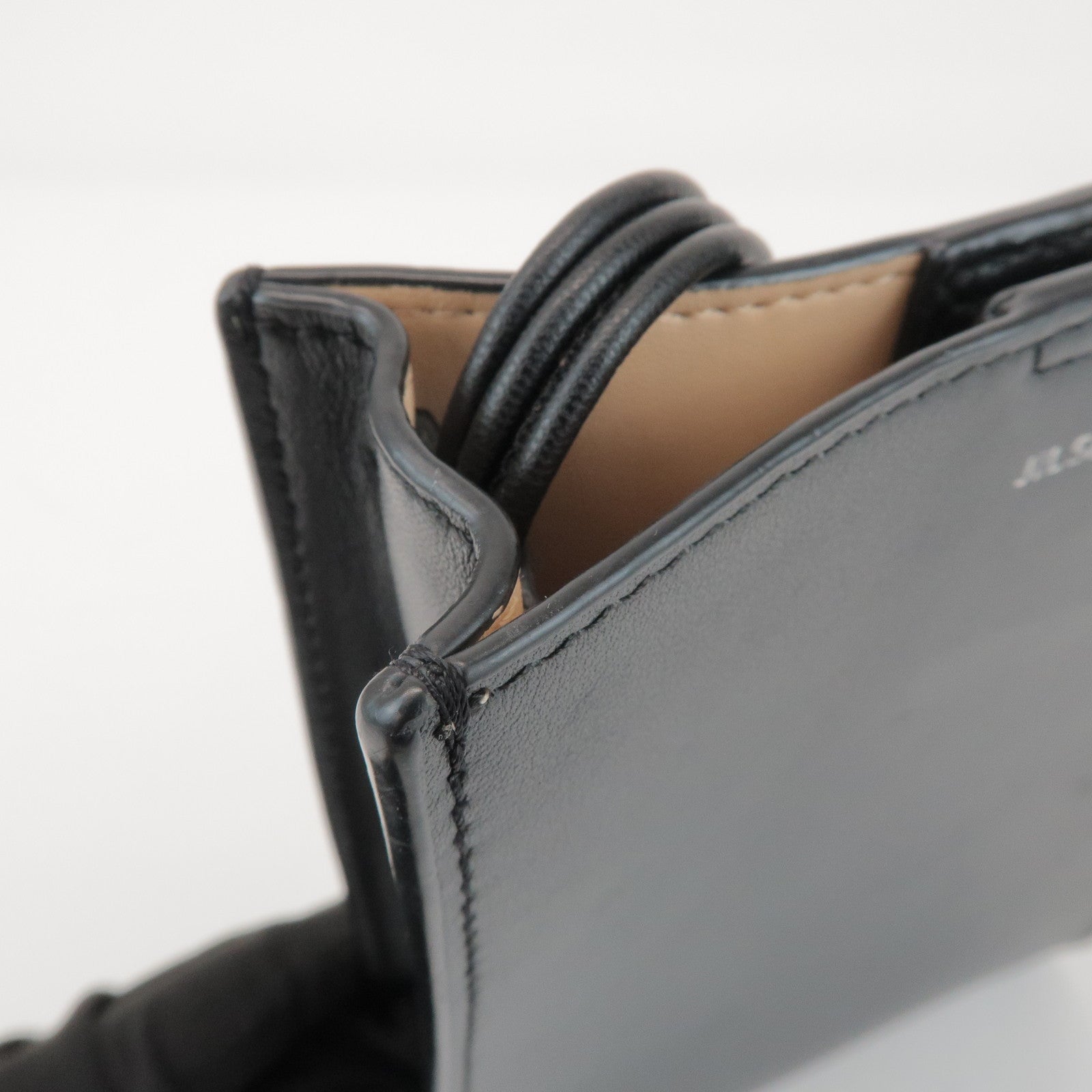 JIL SANDER Tangle Leather Shoulder Bag Crossbody Bag Black